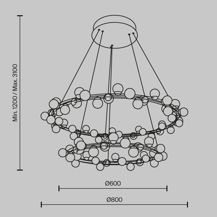 Подвесная люстра Maytoni Tessara MOD081PL-L84G3K (mod081pl-l84g3k)