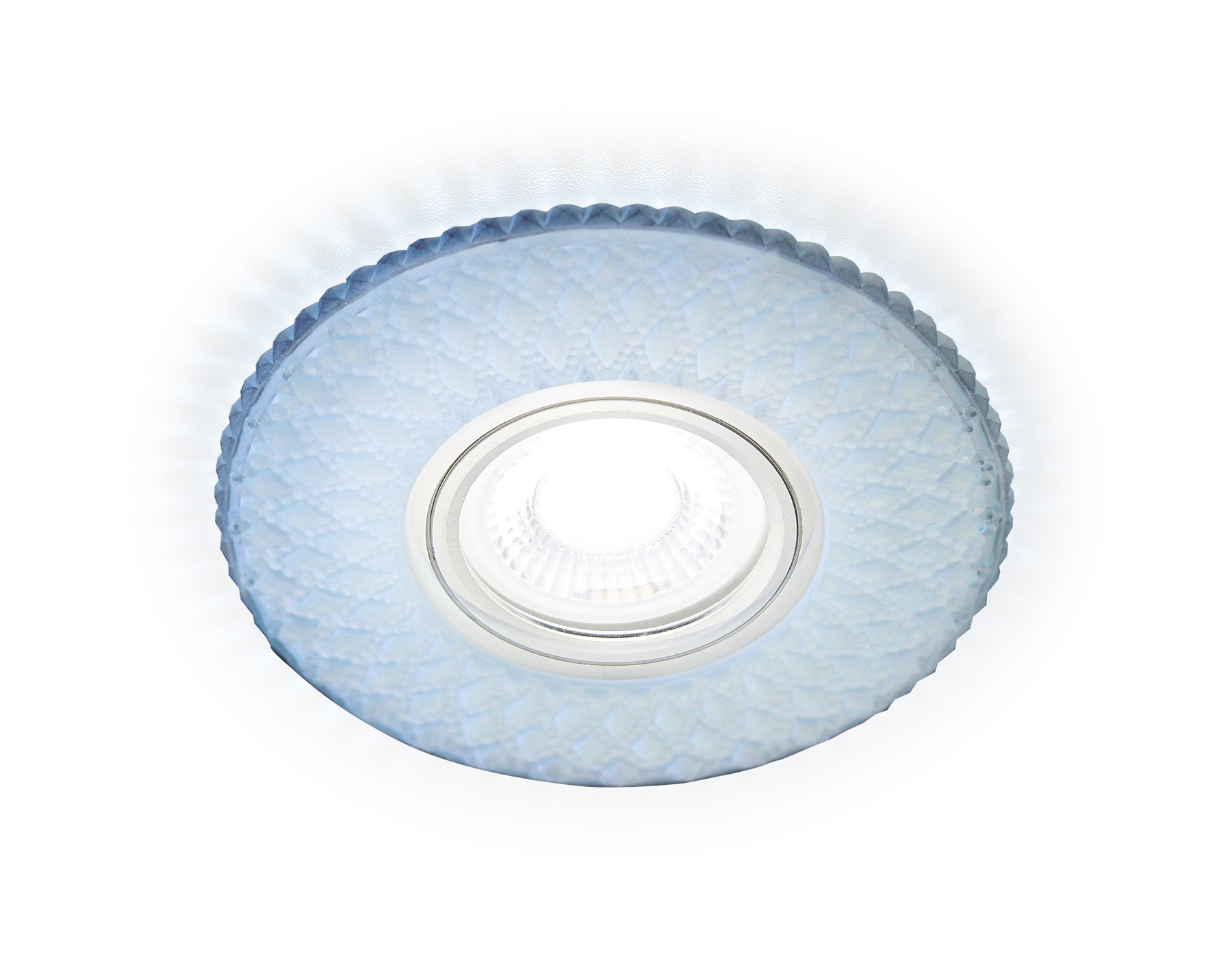 Встраиваемый точечный светильник MR16 с LED подсветкой S333 FR/CLD хром/матовый хрусталь/MR16+3W(LED COLD)