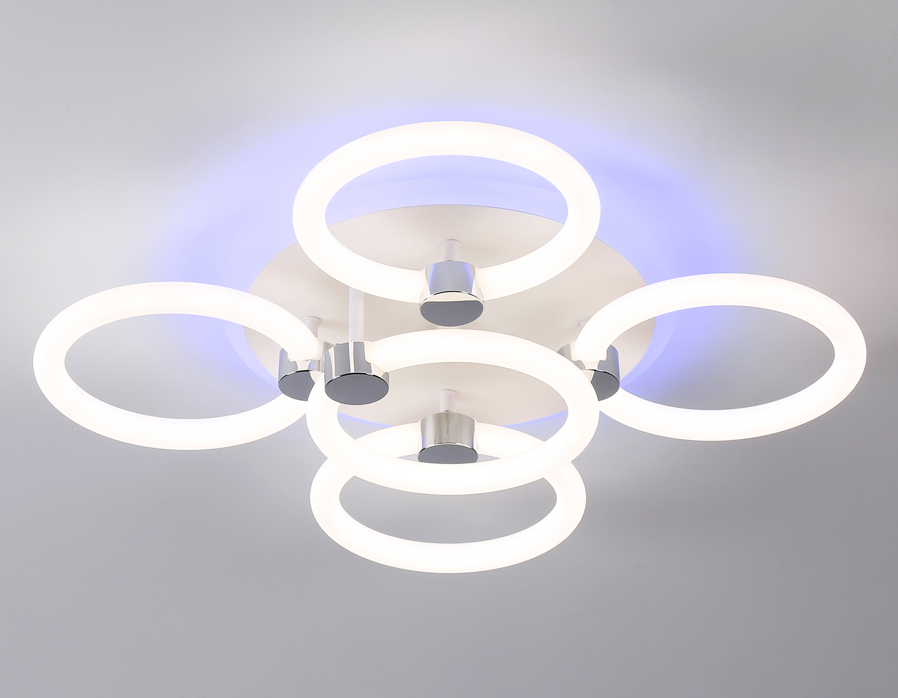 Светодиодный потолочный светильник с подсветкой FA3841/4+1 WH белый 70W 3000K-6400K+RGB D538*115 (ПДУ РАДИО 2.4G)