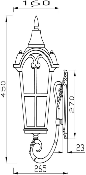 Настенный уличный фонарь IP44 Maytoni Albion O413WL-01GB1 (o413wl-01gb1)