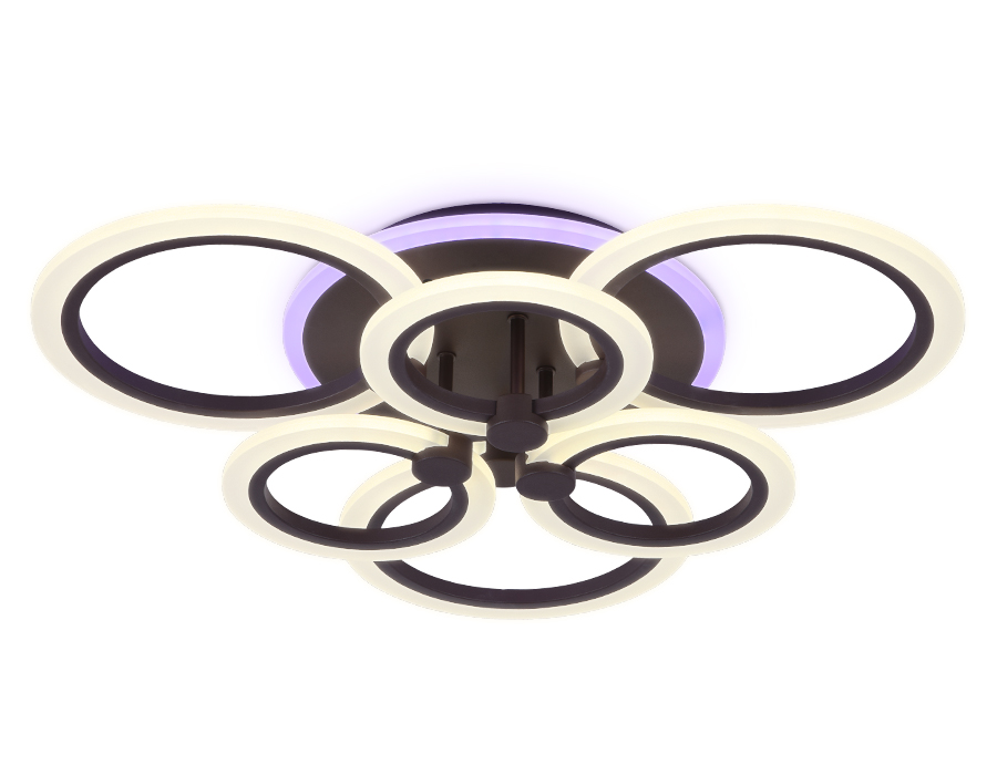 Потолочный светодиодный светильник с пультом FA528/3+3 CF кофе 112W 580*540*120 (ПДУ РАДИО 2.4)