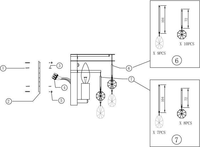 Бра хрустальное Linn MOD091WL-01CH (mod091wl-01ch)