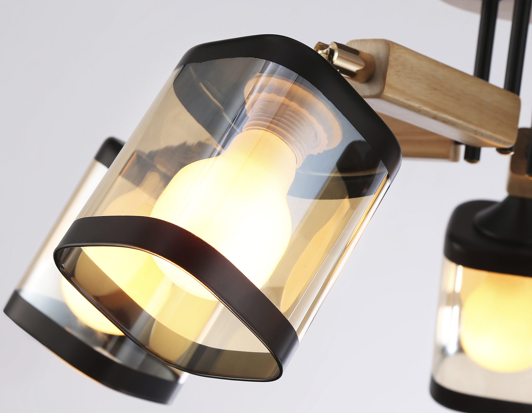 Подвесная люстра TR9529/5 BK/GD/TI черный/золото/янтарь E27*5 max 40W D670*260