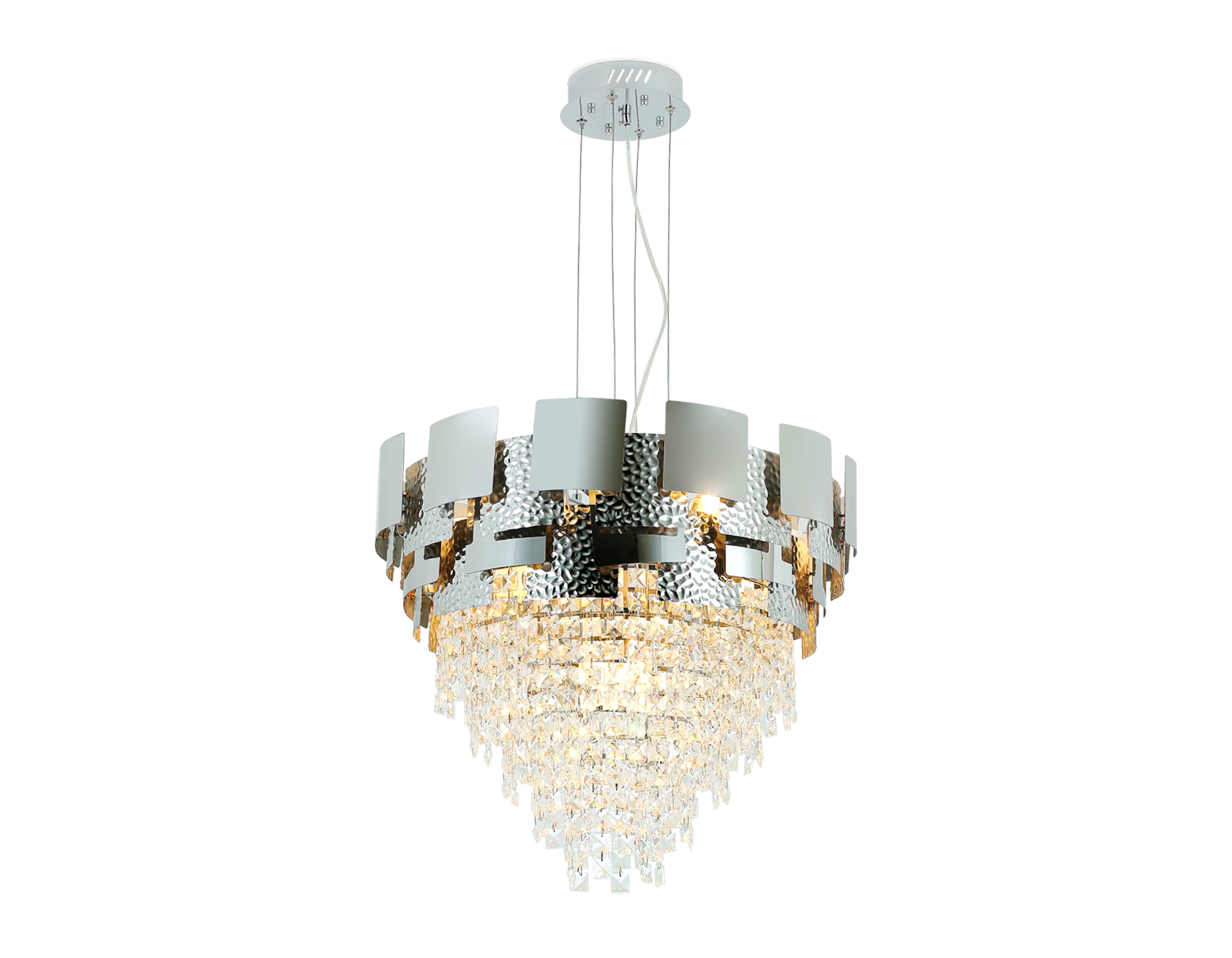 Подвесная люстра с хрусталем TR5242/9 SL/CL серебро/прозрачный E14/9 max 40W D600*840