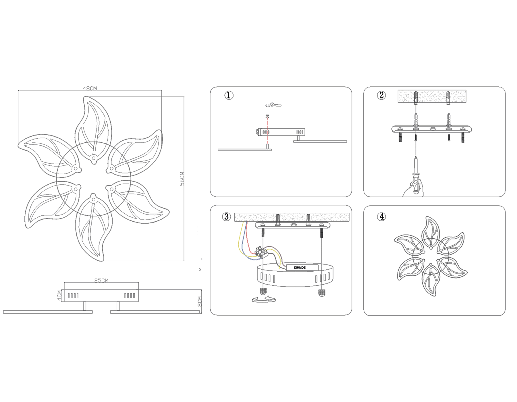 Потолочный светодиодный светильник с пультом FA459/6 WH белый 90W 560*480*80 (ПДУ РАДИО 2.4)