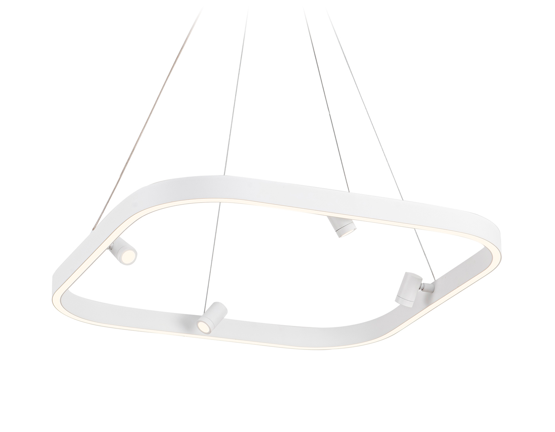 Подвесной светодиодный светильник FL5802/1+4 WH белый 50W 3000K/4200K/6400K 600*600*1200 (без ПДУ)