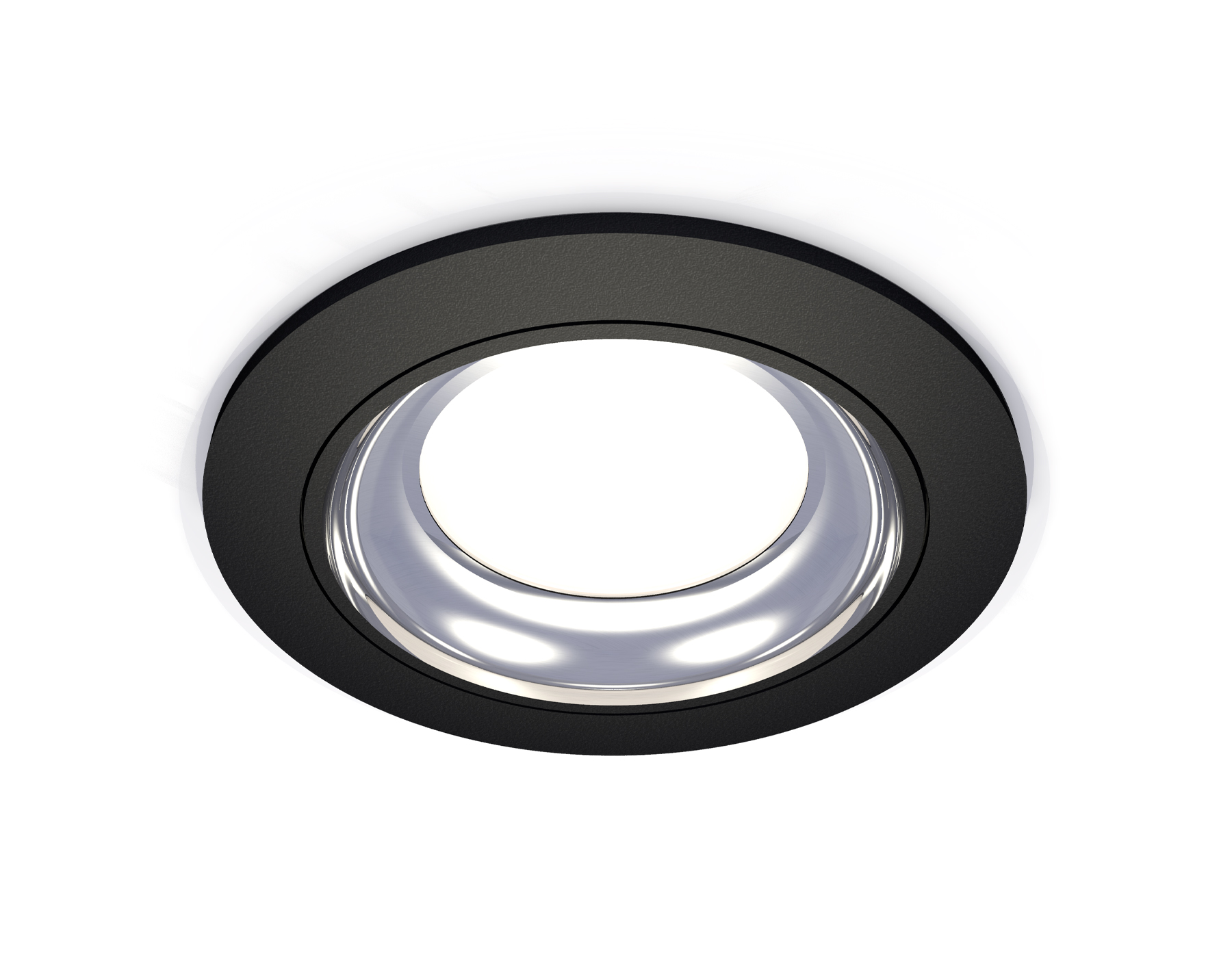 Комплект встраиваемого светильника XC7622061 SBK/PSL черный песок/серебро полированное MR16 GU5.3 (C7622, N7023)