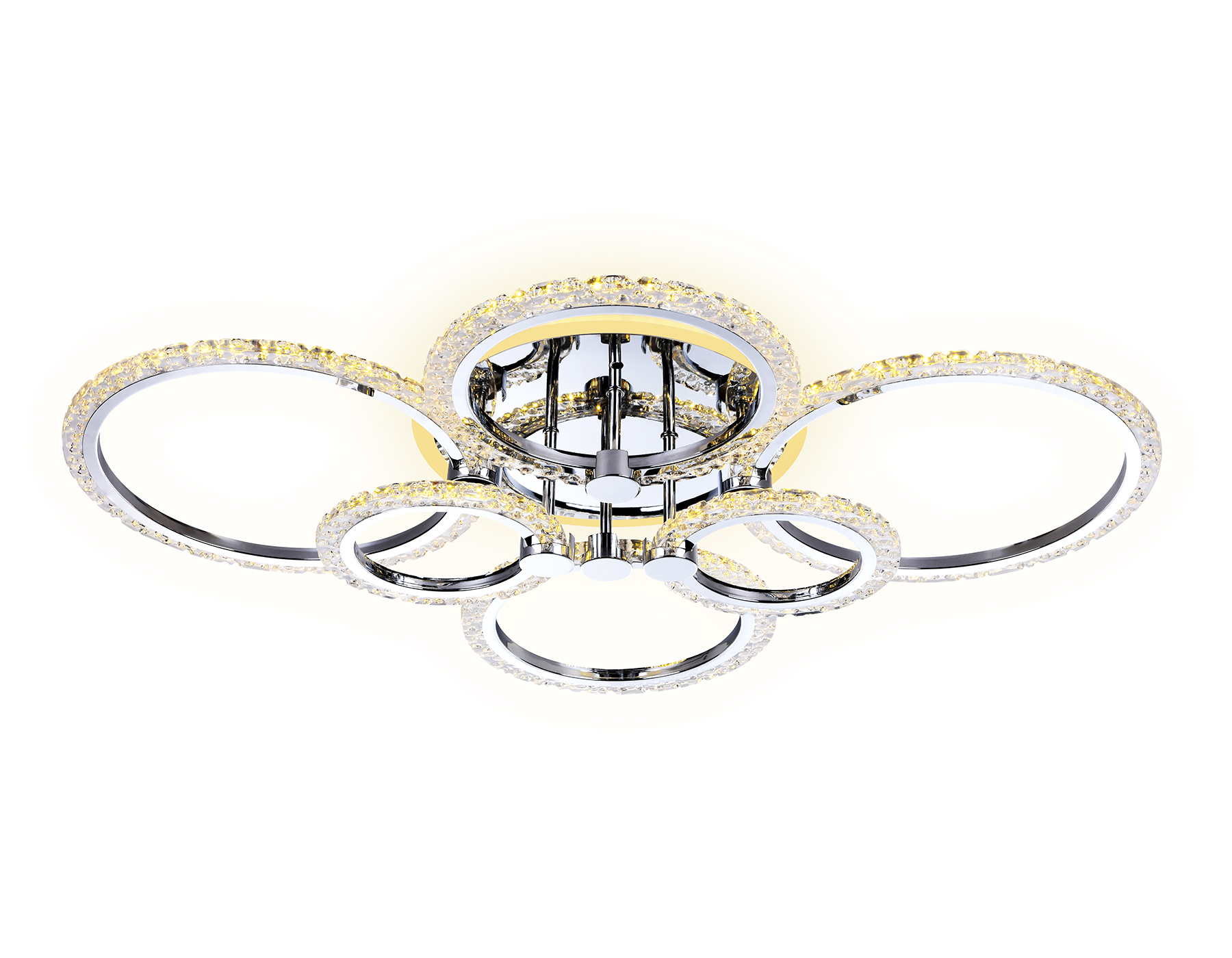 Потолочный светодиодный светильник с пультом FA413/4+2 CH хром 132W 840*600*120 (ПДУ РАДИО 2.4G)