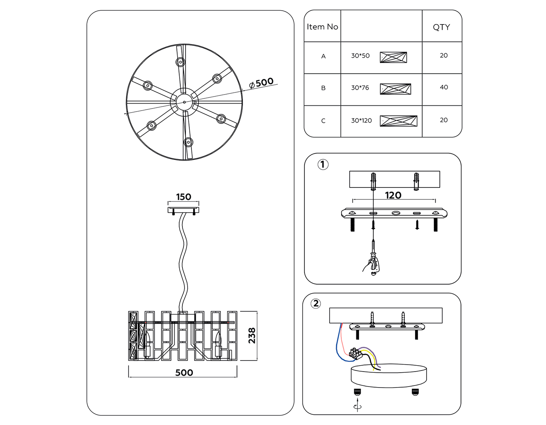 Подвесная люстра с хрусталем TR5061/6 GD/CL золото/прозрачный E14/6 max 40W D500*938