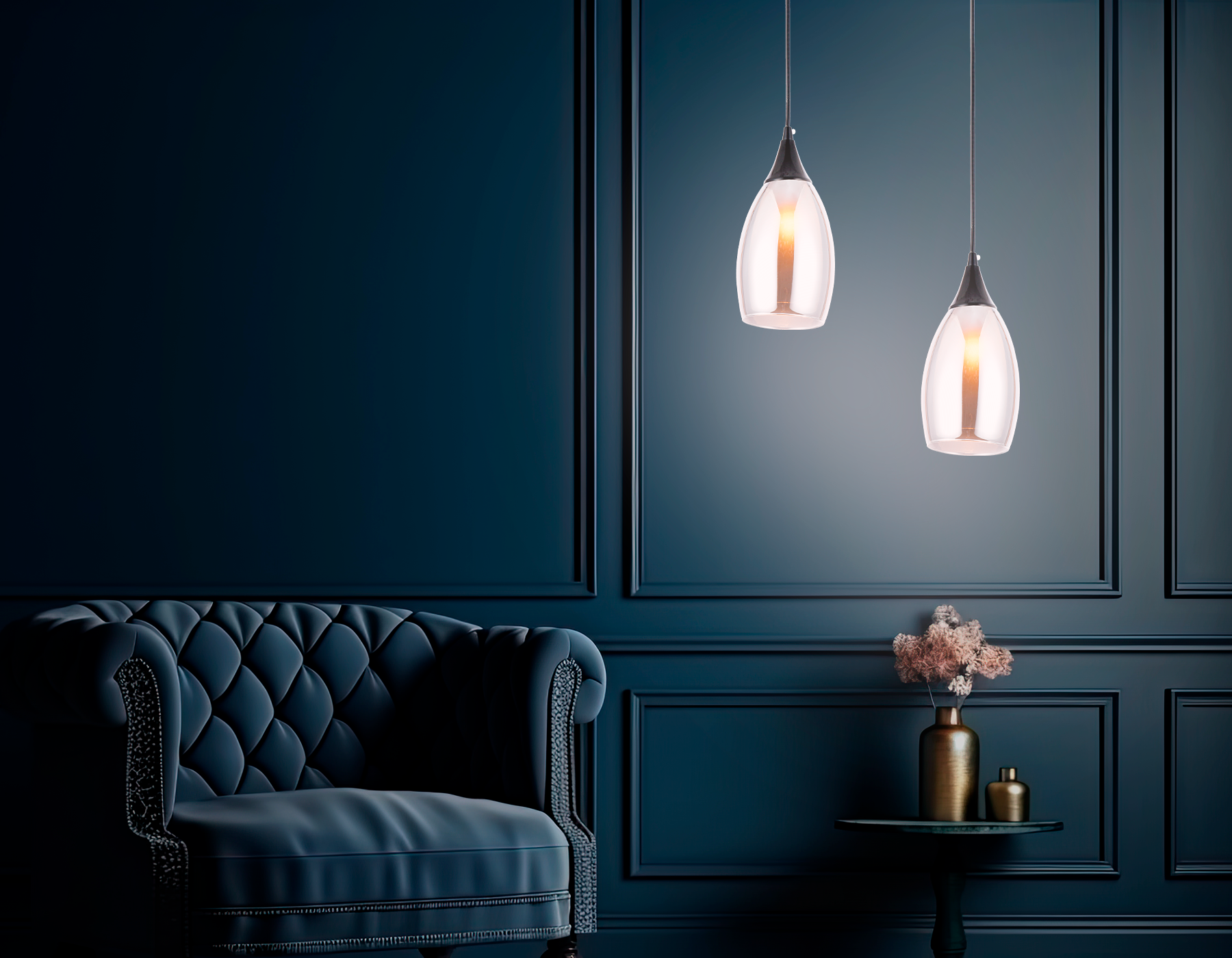 Подвесной светильник TR3544 BK/SM черный/дымчатый E14 max 40W D130*1000