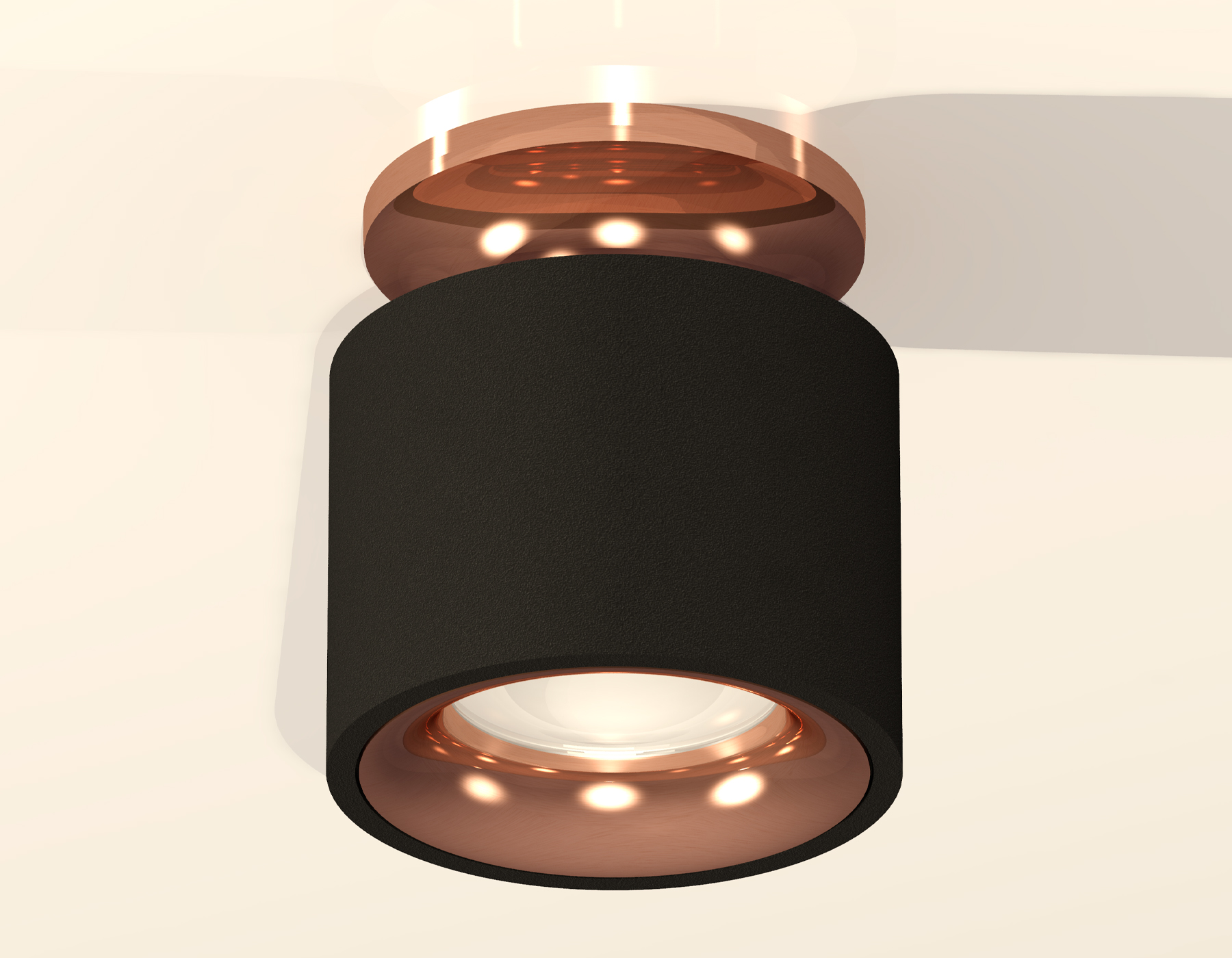 Комплект накладного светильника XS7511141 SBK/PPG черный песок/золото розовое полированное MR16 GU5.3 (N7930, C7511, N7015)