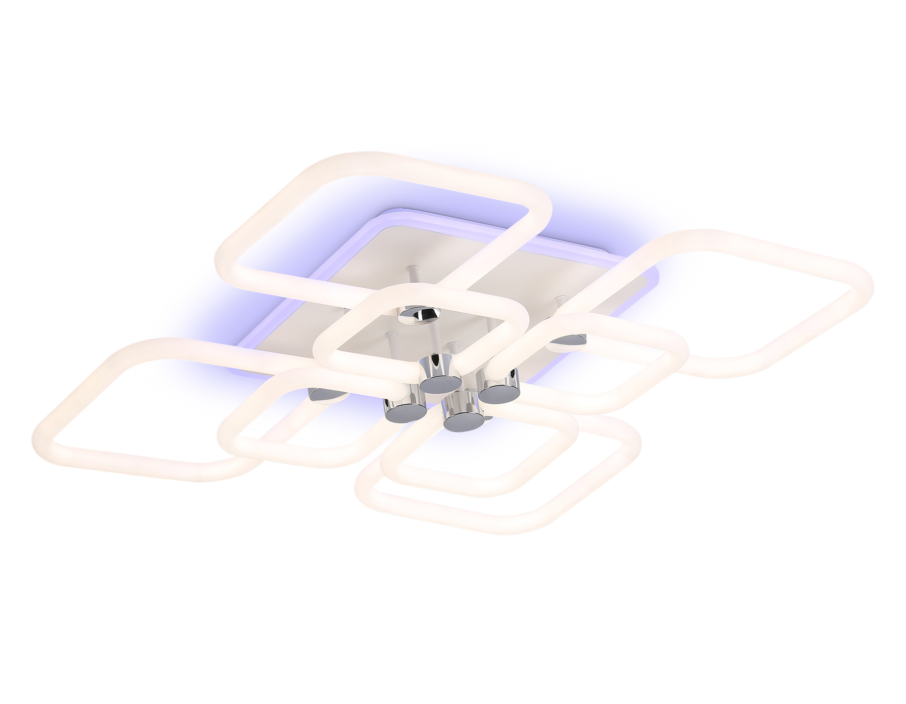 Светодиодный потолочный светильник с подсветкой FA3866/4+4 WH белый 144W 3000K-6400K+RGB 627*627*121 (ПДУ РАДИО 2.4G)