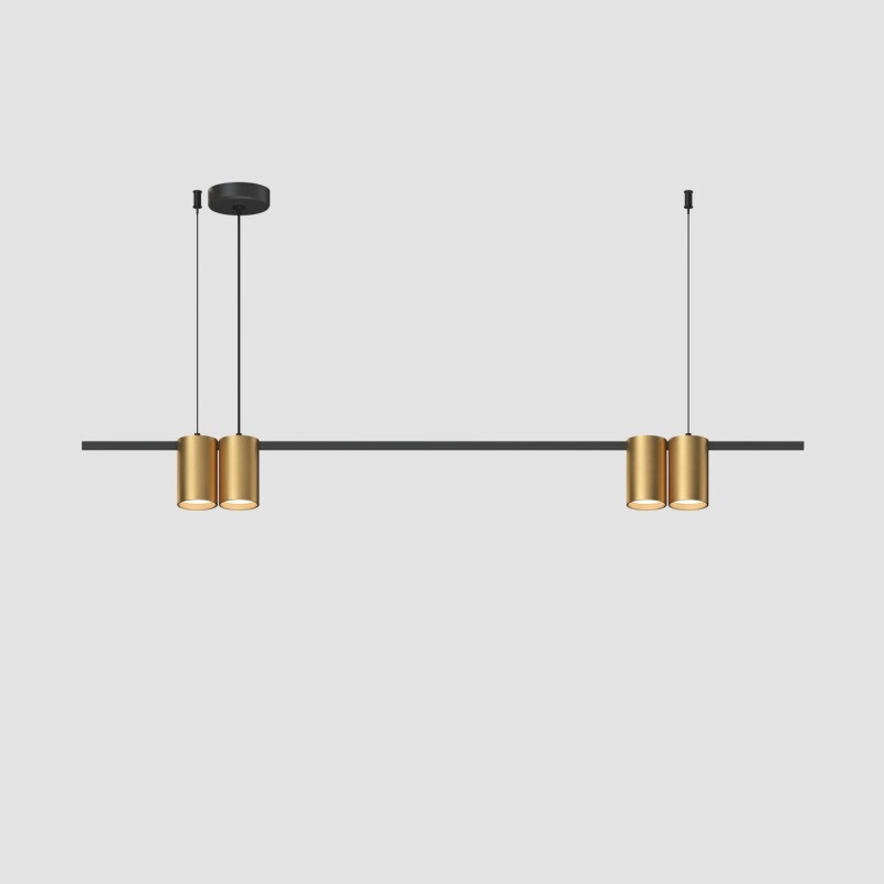 Подвесной светильник Denkirs Orbit DK4061-BKSG 4xGU10 LED до 15 Вт черный  сатинированное золото (dk4061-bk_sg)