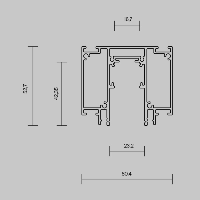 Шинопровод магнитный встраиваемый для натяжного потолка Maytoni Busbar trunkings Exility TRX034D-422B (trx034d-422b)