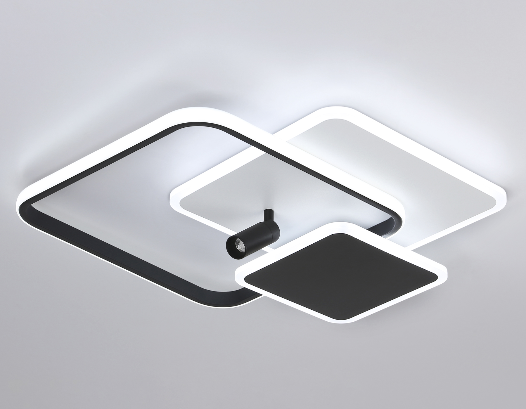 Настенно-потолочный светодиодный светильник с пультом FL5120/3+1 WH/BK 83W белый/черный 3000K/4200K/6400K+4200K 517*482*110 (ПДУ ИК)