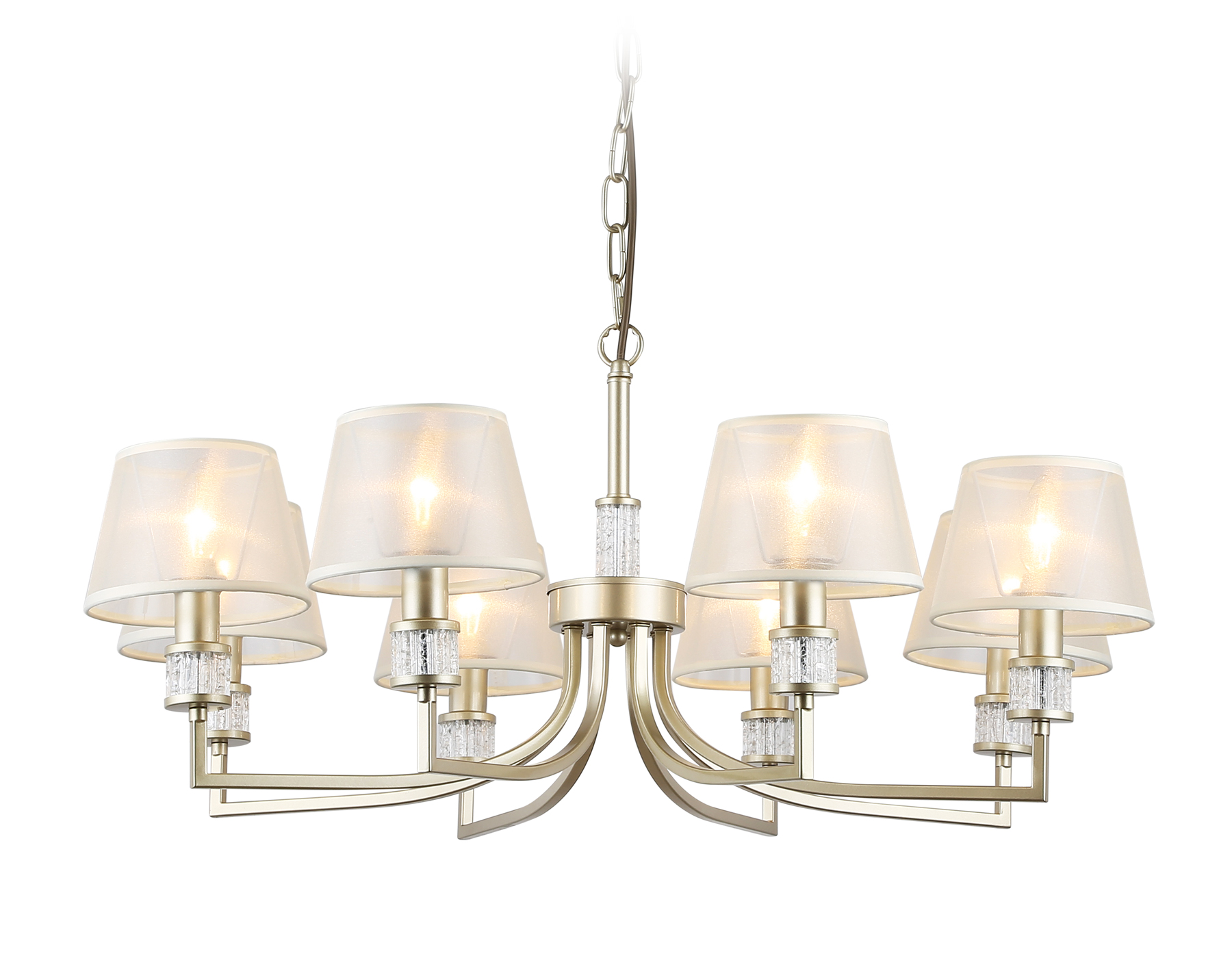 Подвесная люстра с абажурами LH71217/8 CGD золото E14/8 max 40W D790*750