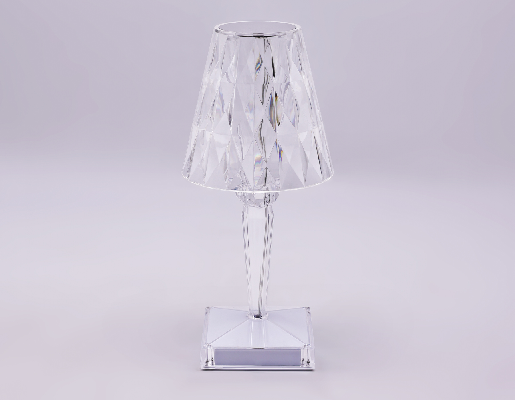 Настольная светодиодная лампа с сенсорным выключателем и встроенной аккумуляторной батареей DE8055 CL прозрачный LED 3000K/4200K/6400K 3W