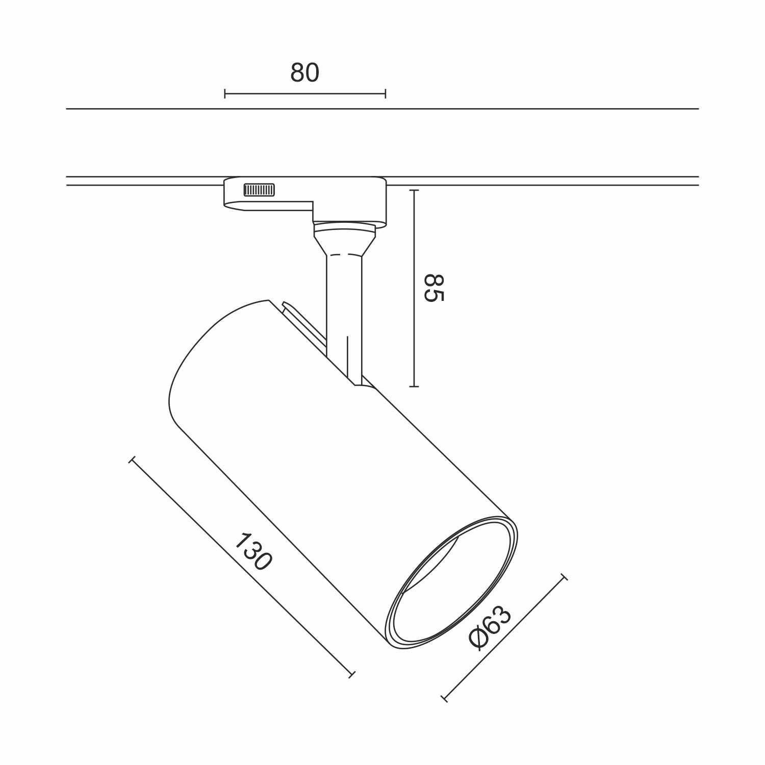Светодиодный светильник для трехфазного трека Ledron TSU0509 White-Black (4276)