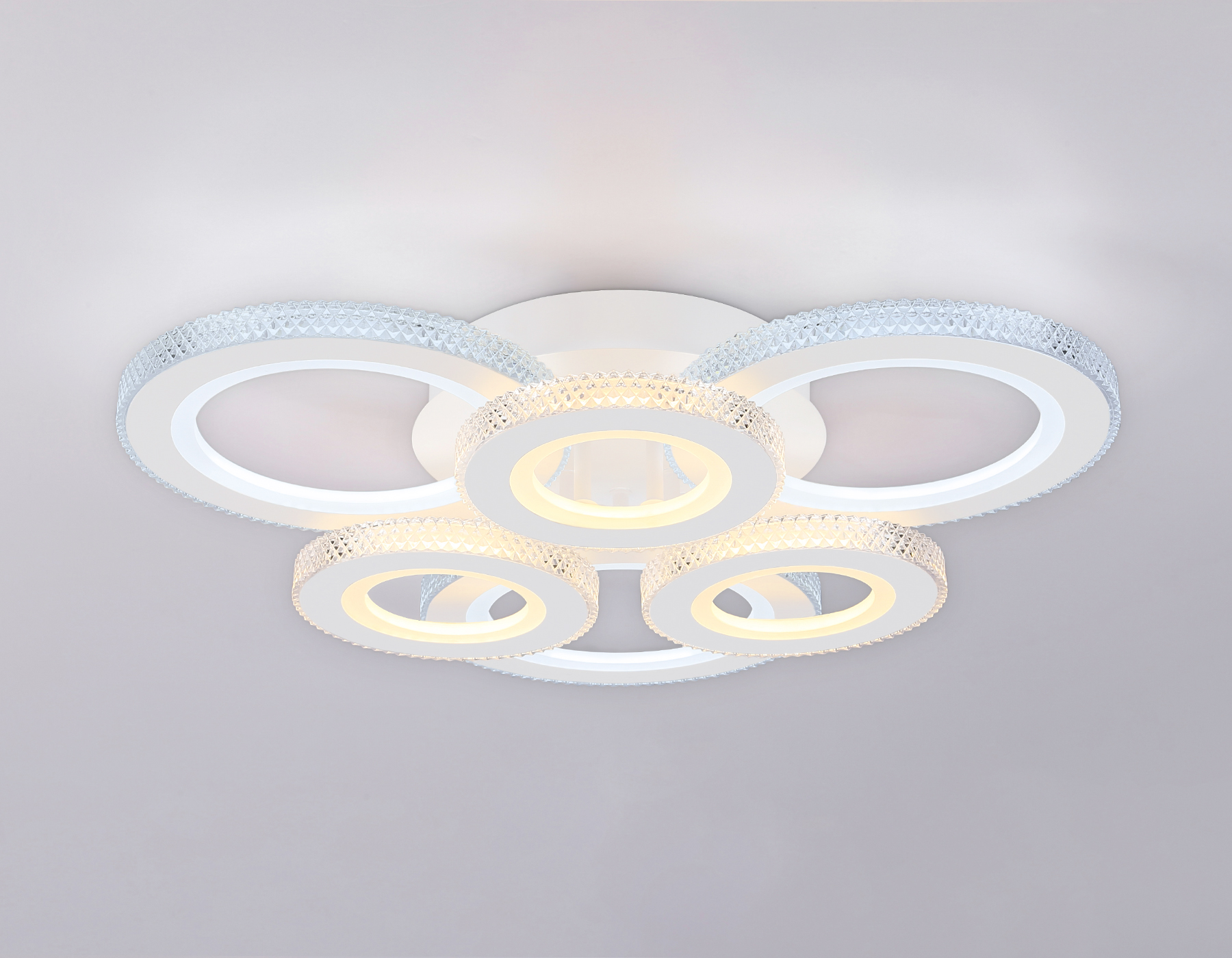 Потолочный светодиодный светильник с пультом FA8872/3+3 WH белый 3000K-6400K 63W 550*510*125 (ПДУ ИК)