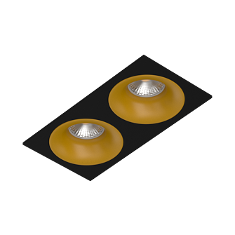 Встраиваемый светильник под сменную лампу Ledron MJ1003 SQ2 Black-Gold (2350)