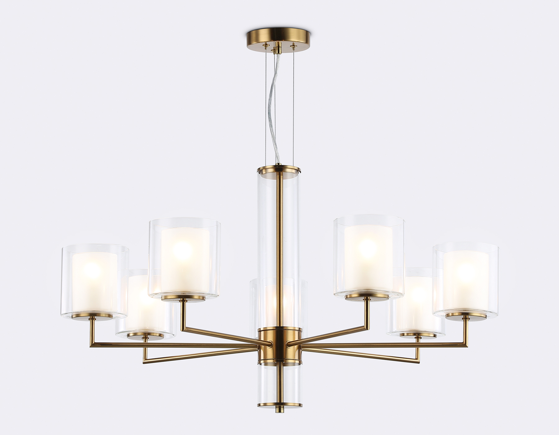 Подвесная люстра LH56013/7 BS/FR латунь/белый матовый E14*7 max 40W D790*1260