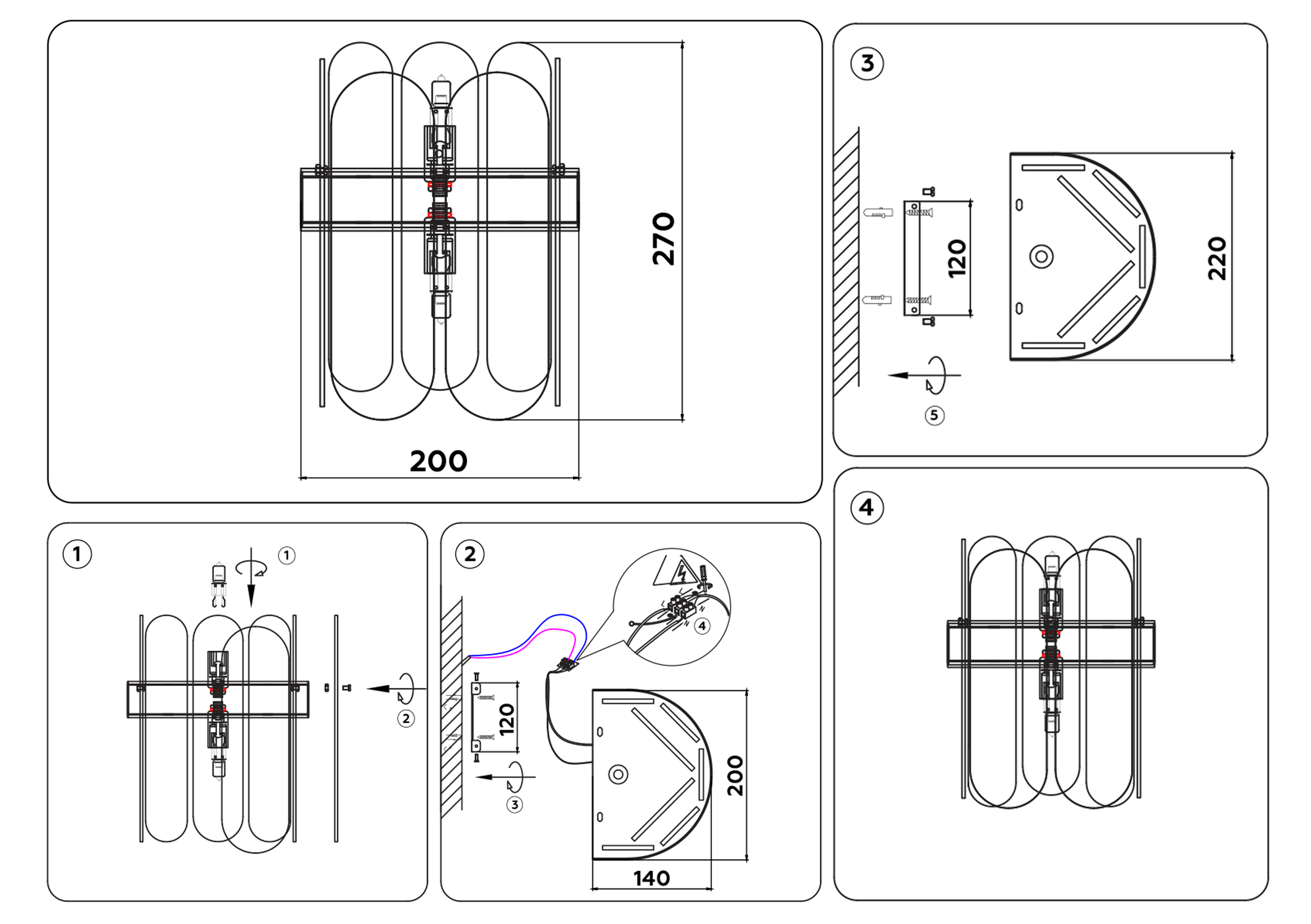 Настенный светильник с хрусталем TR5348/2 GD/SM золото/дымчатый G9/2 max 40W 270*200*140