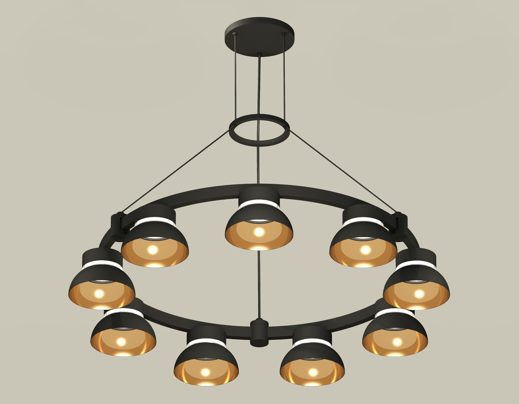 Комплект подвесного светильника Techno Ring XR92051702/9 SBK/PYG/CL черный песок/золото желтое полированное/прозрачный GX53 (A9205,C9242,N8145)