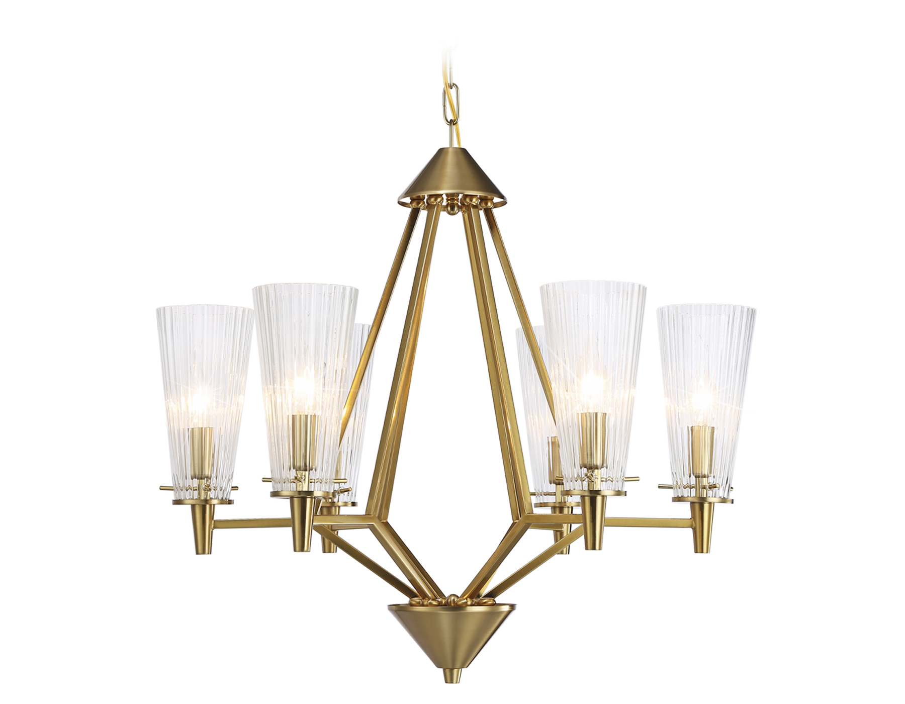 Подвесная люстра TR3231/6 BS/FR латунь/белый матовый E14*6 max 40W D610*585