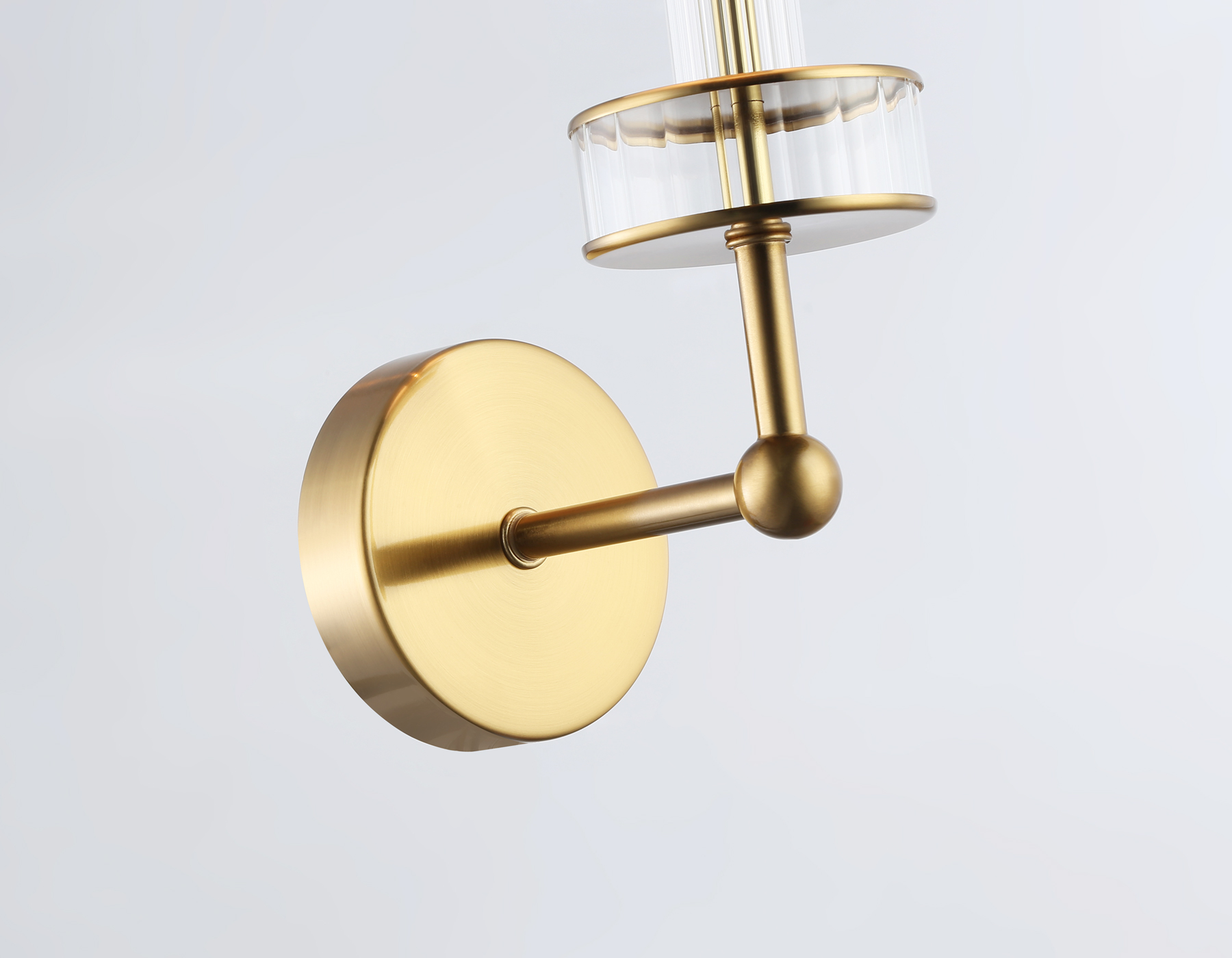 Настенный светильник с абажуром и хрусталем LH71025 BS/WH латунь/белый E14 max 40W 210*150*355