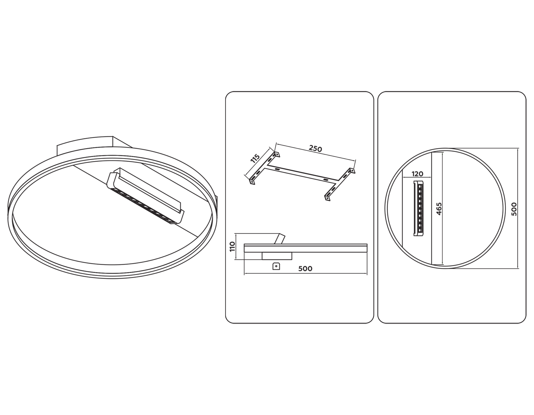 Потолочный светодиодный светильник FL51457/1+1 WH белый 60W 3000K-6400K+4200K D500*110 (ПДУ РАДИО 2.4G)