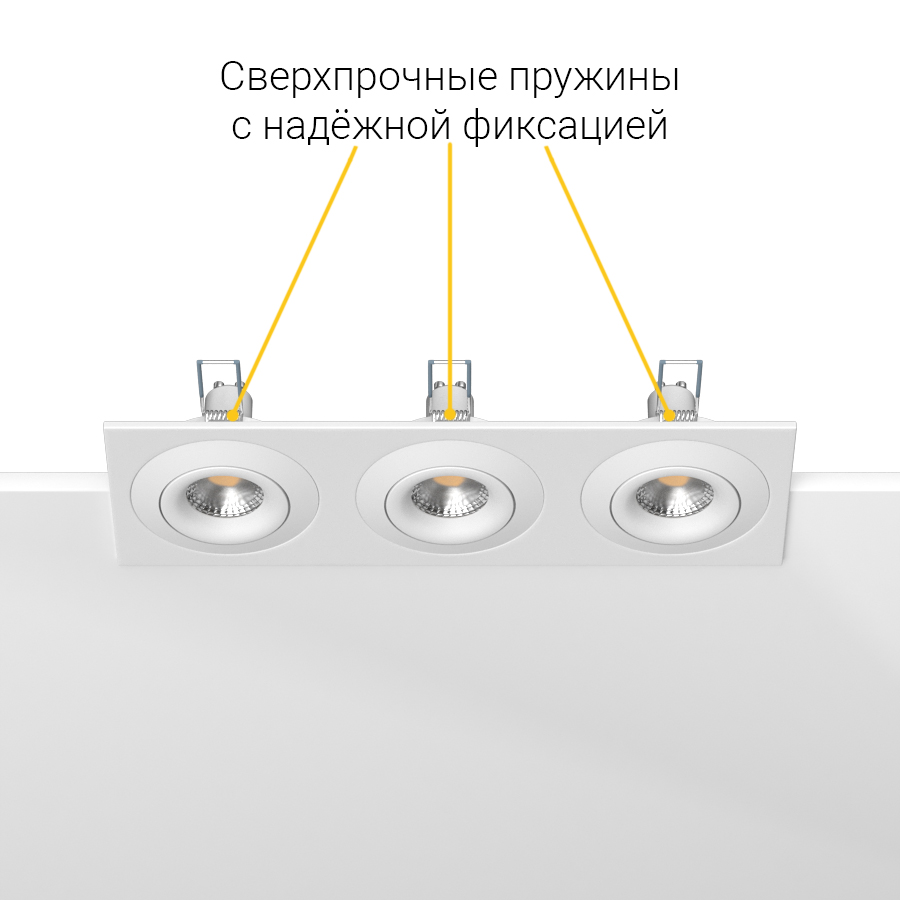 Встраиваемый поворотный светильник под сменную лампу Ledron AO1501005 SQ3 White (2397)