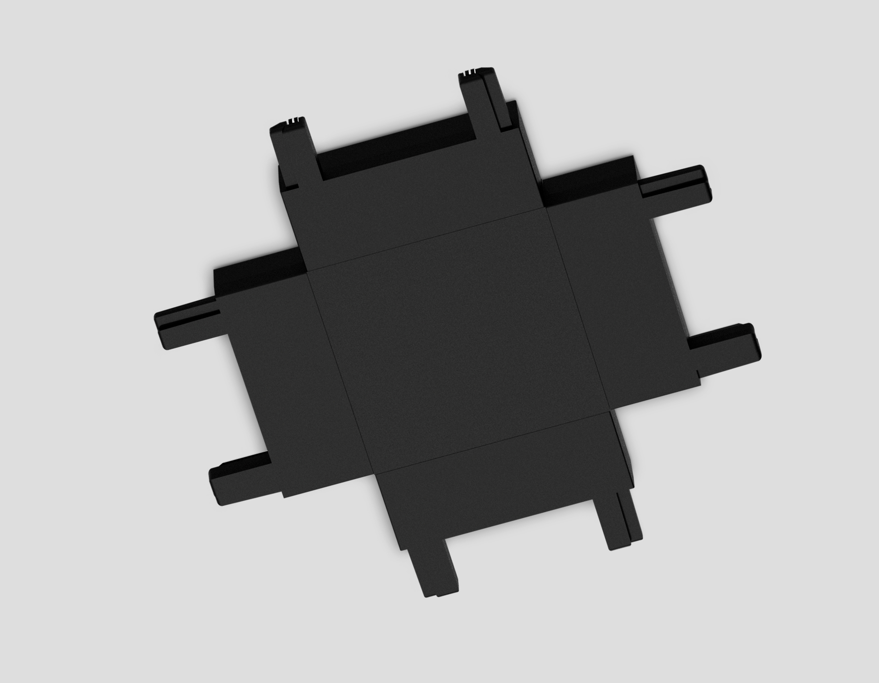 Коннектор X-образный для накладного шинопровода Magnetic Ultra Slim GV1127 BK черный X-образный коннектор для накладного шинопровода 46*46*6