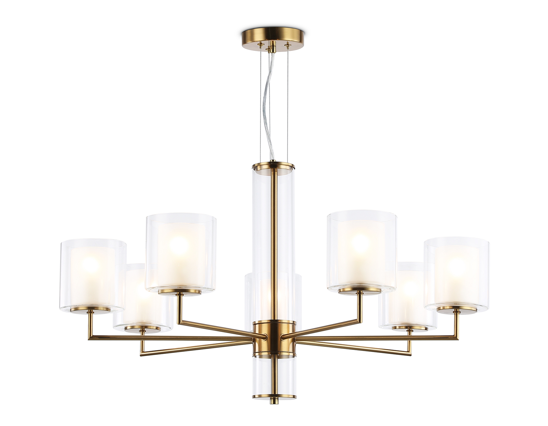 Подвесная люстра LH56013/7 BS/FR латунь/белый матовый E14*7 max 40W D790*1260