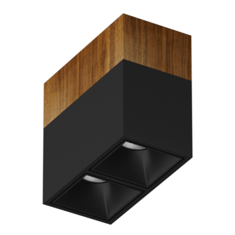 Накладной светодиодный светильник Ledron KUBING 2 Wooden 130 Black TRIAC (10274)