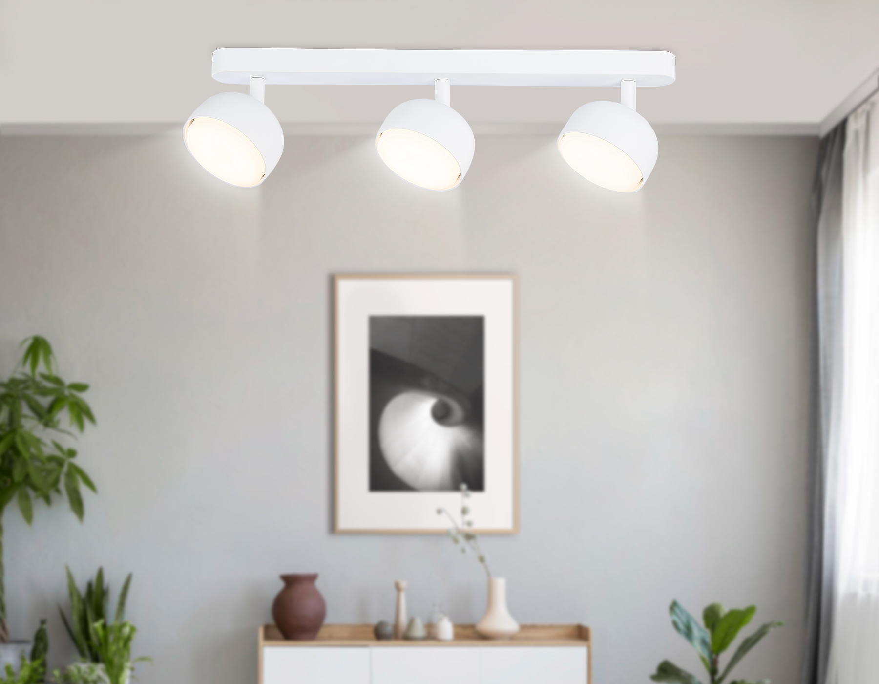 Светильник накладной поворотный со сменной лампой GX53 TN71015/3 WH белый GX53/3 max 12W 400*80*90