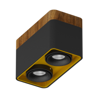 Накладной светодиодный светильник Ledron TUBING 2 Wooden 30 Black-Gold (4469)