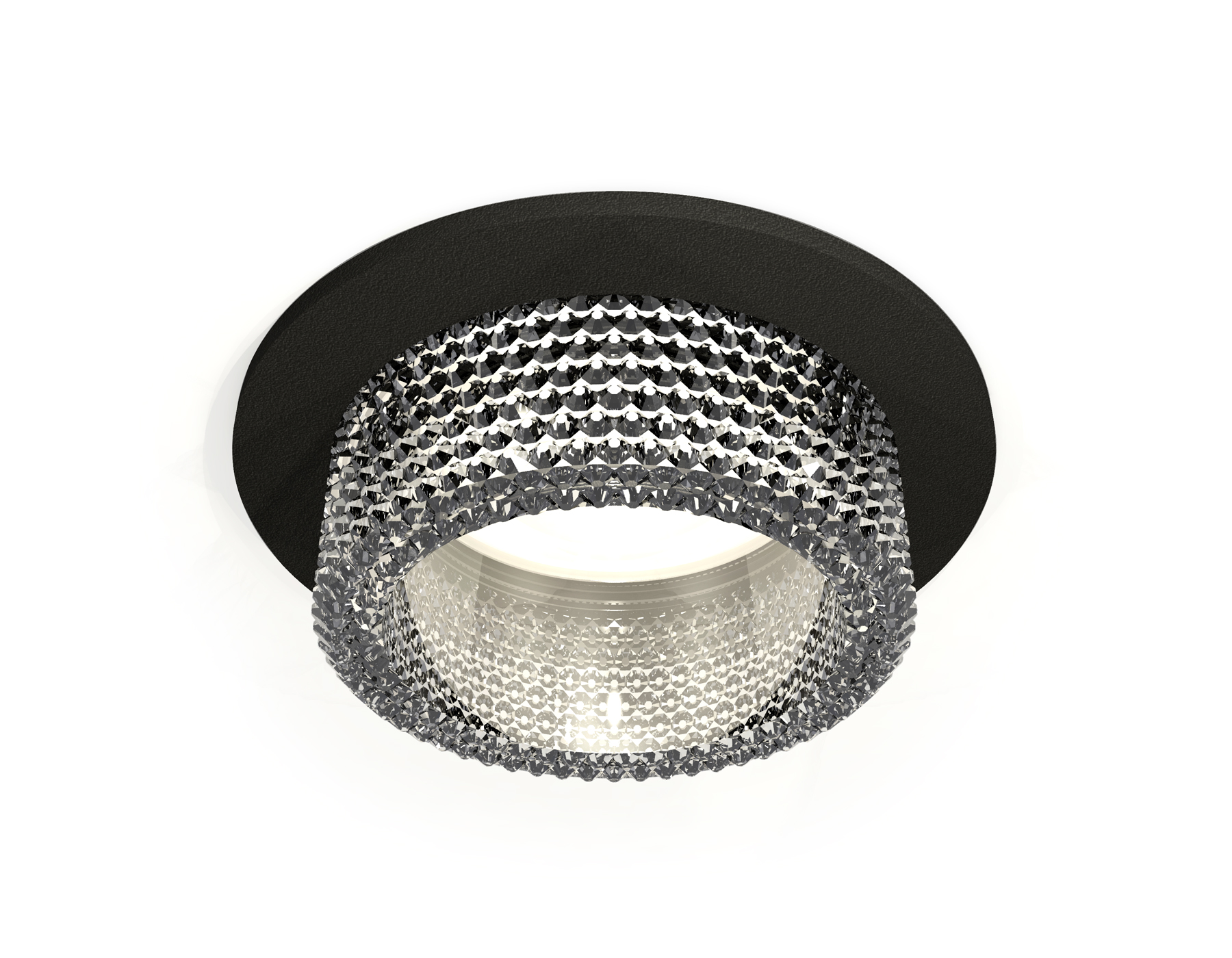 Комплект встраиваемого светильника с композитным хрусталем XC6513040 SBK/CL черный песок/прозрачный MR16 GU5.3 (C6513, N6150)