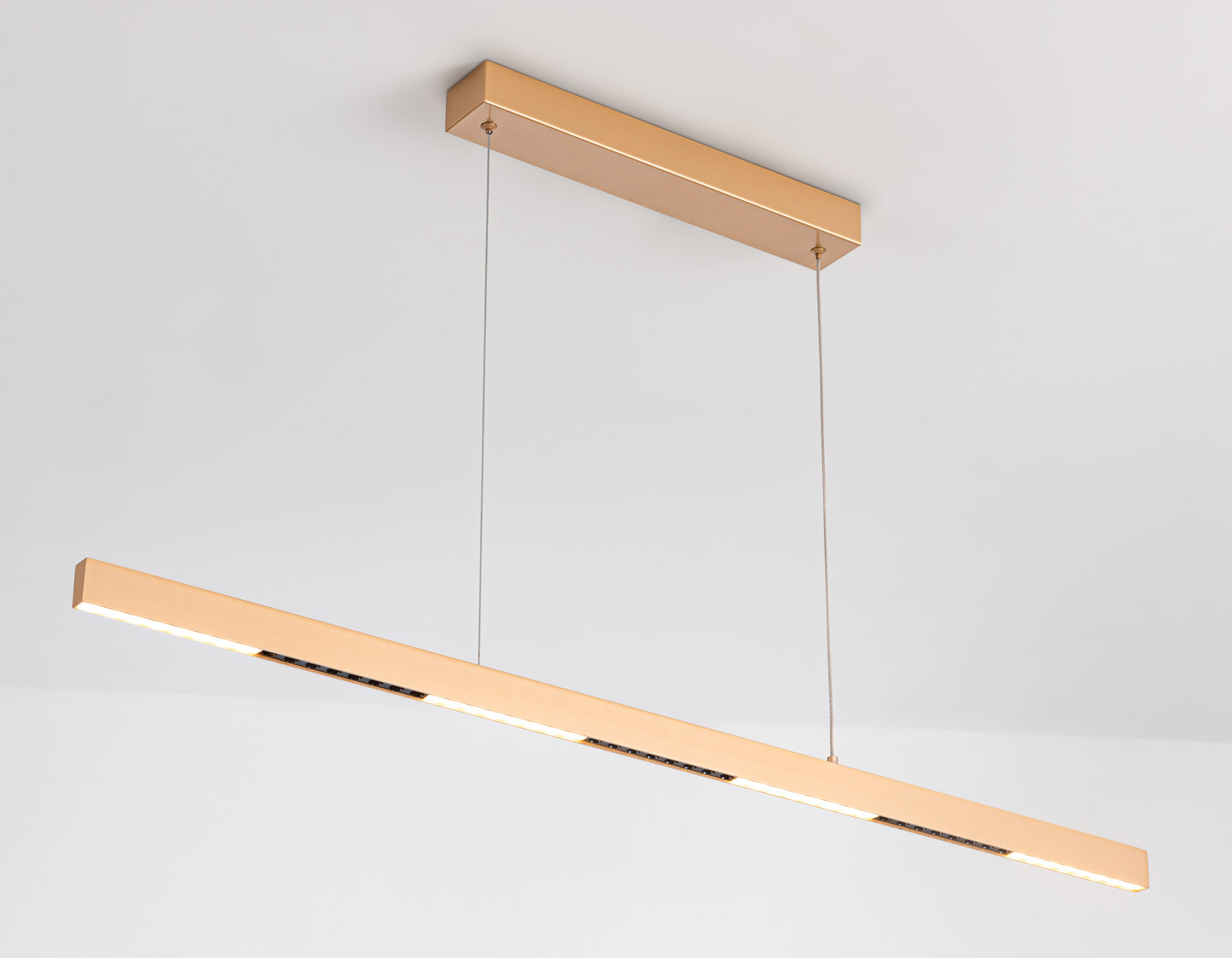 Подвесной светодиодный светильник FL5833 GD золото 25W 3000K/4200K/6400K 1037*17.5*750 (без ПДУ)