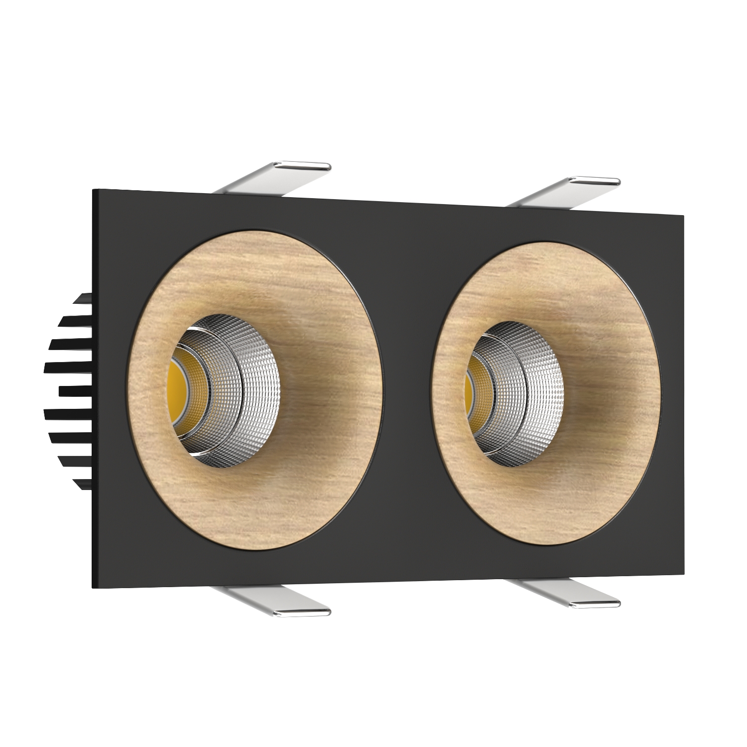 Встраиваемый светодиодный светильник Ledron LOFT SQ2 Black Wooden TRIAC (10357)