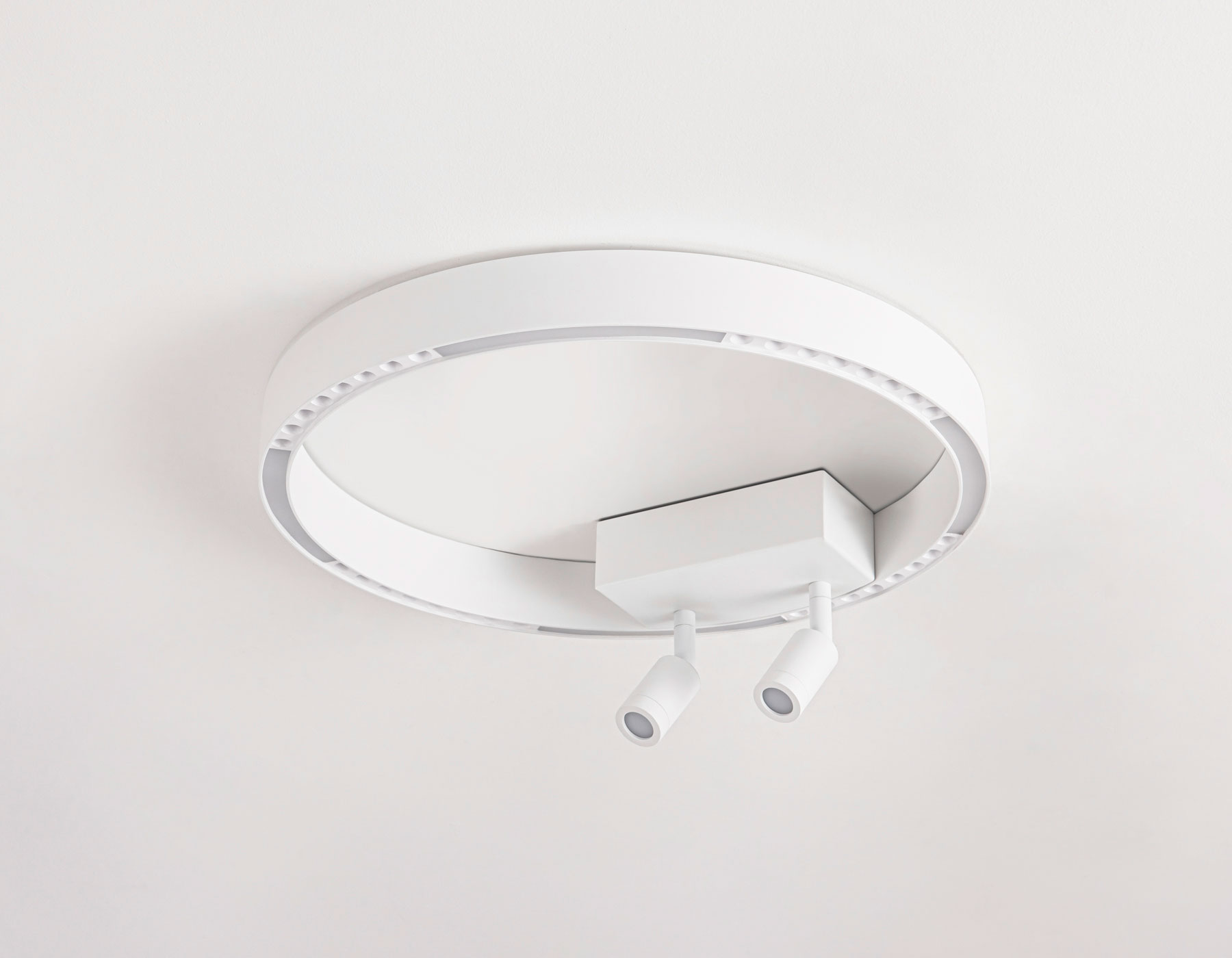 Потолочный светодиодный светильник FL5805/1+2 WH белый 25W 3000K/4200K/6400K D400*95 (без ПДУ)