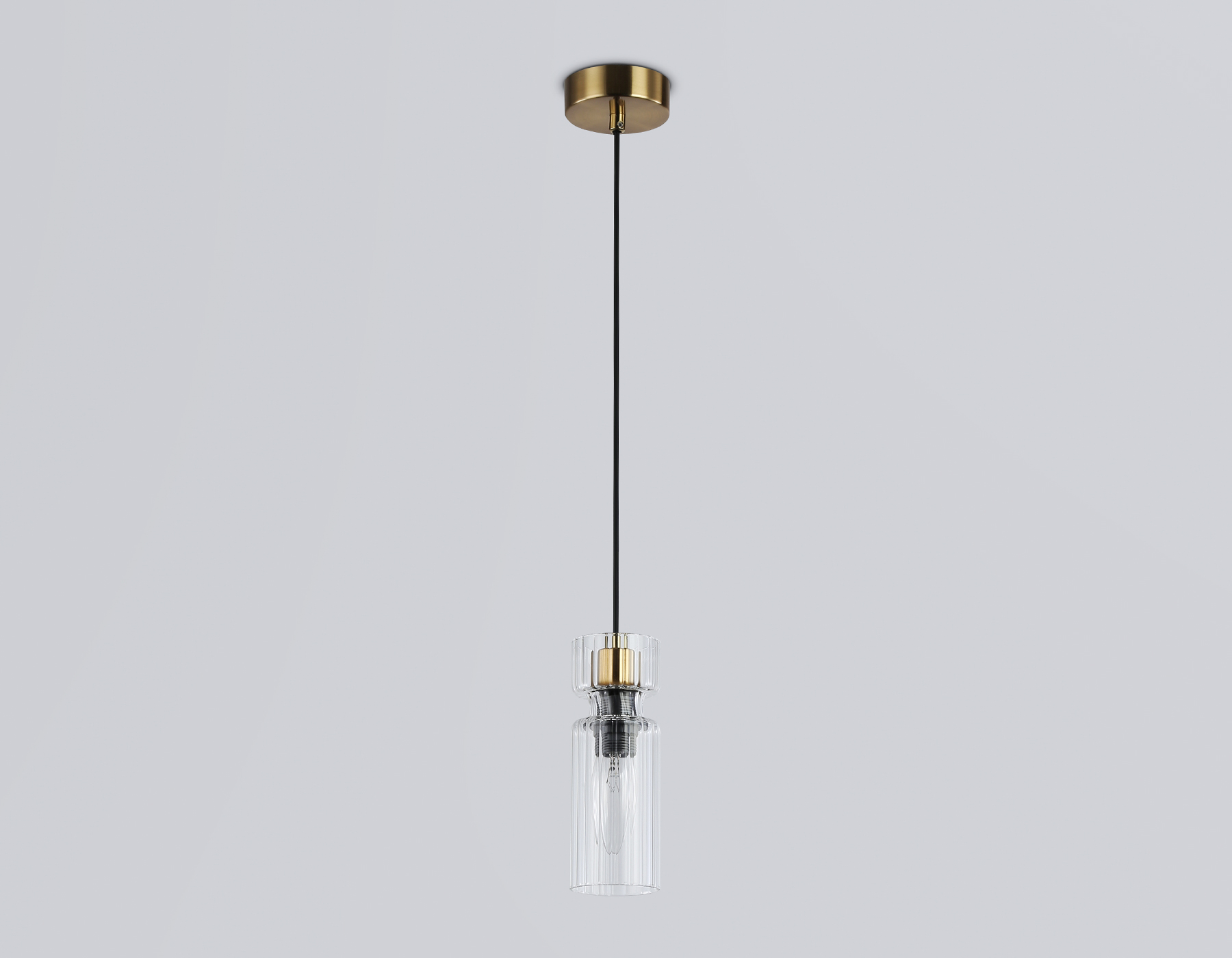 Подвесной светильник LH56111 BK/BS/CL черный/латунь/прозрачный E14 max 40W D65*1500