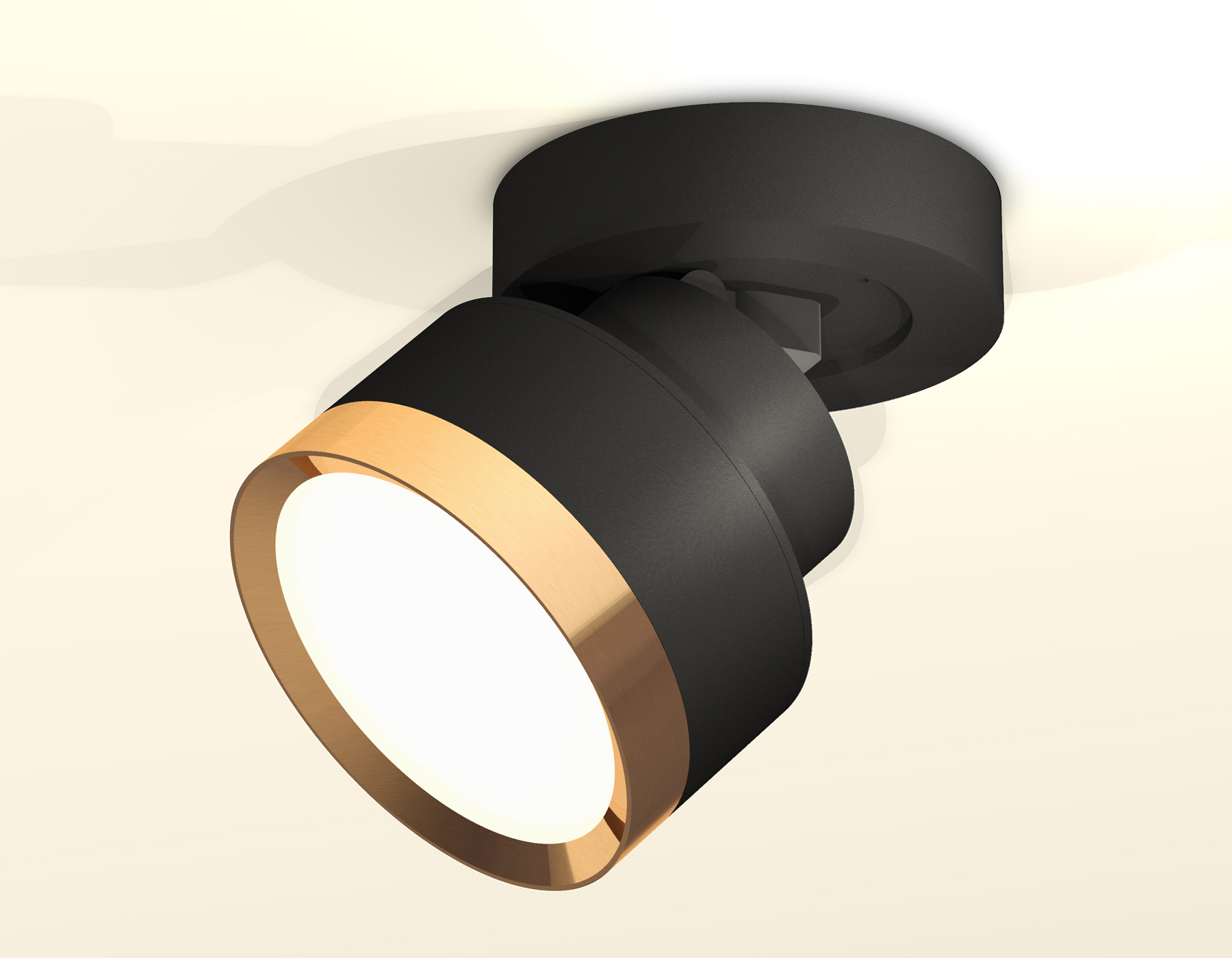 Комплект накладного поворотного светильника XM8102004 SBK/PYG черный песок/золото желтое полированное GX53 (A2229, A2106, C8102, N8124)