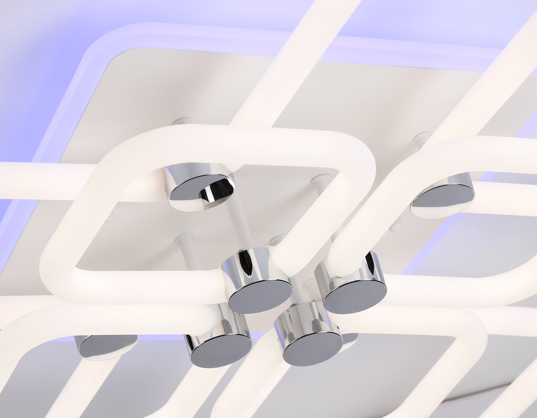 Светодиодный потолочный светильник с подсветкой FA3866/4+4 WH белый 144W 3000K-6400K+RGB 627*627*121 (ПДУ РАДИО 2.4G)