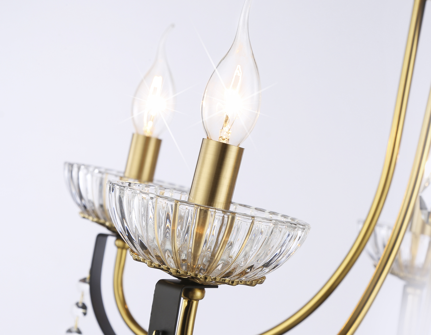 Подвесная люстра с хрусталем TR4952/5 BK/GD/CL черный/золото/прозрачный E14*5 max 40W D620*670