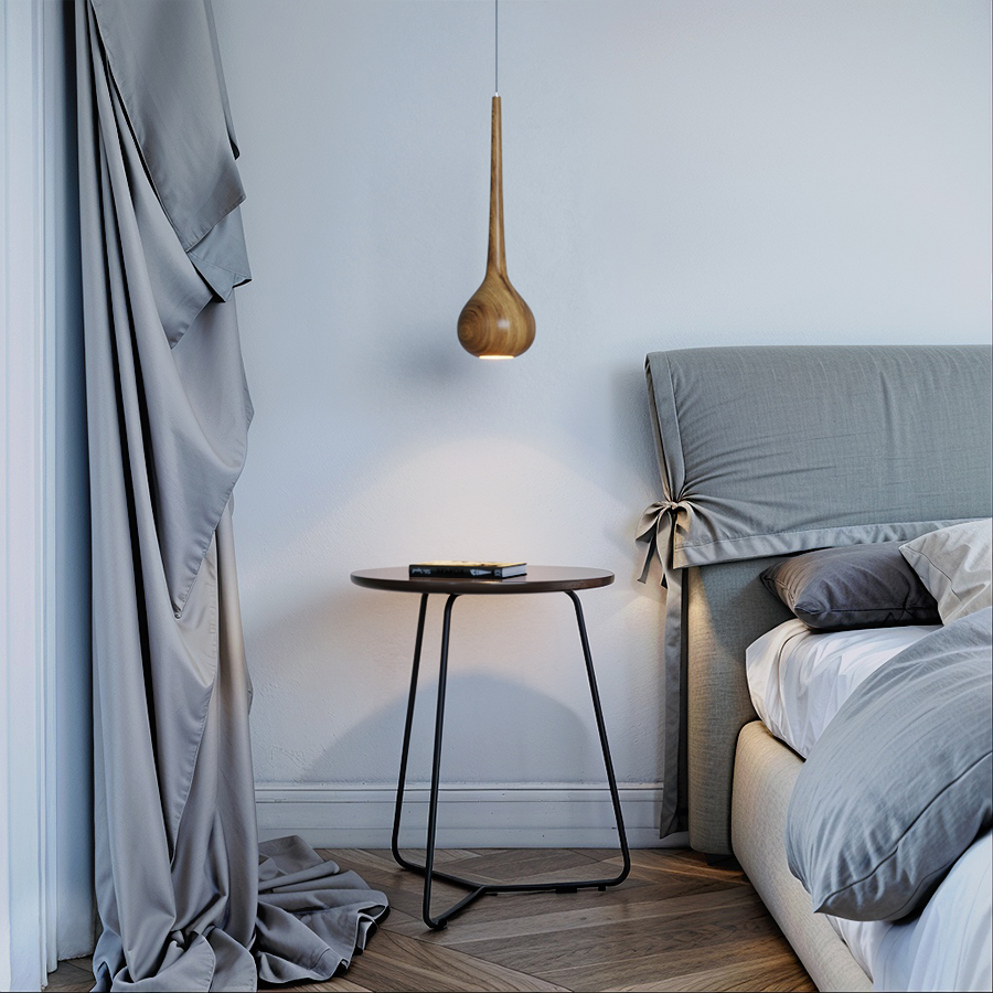 Подвесной накладной светильник WoodDrop Big White под сменную лампу (11906)