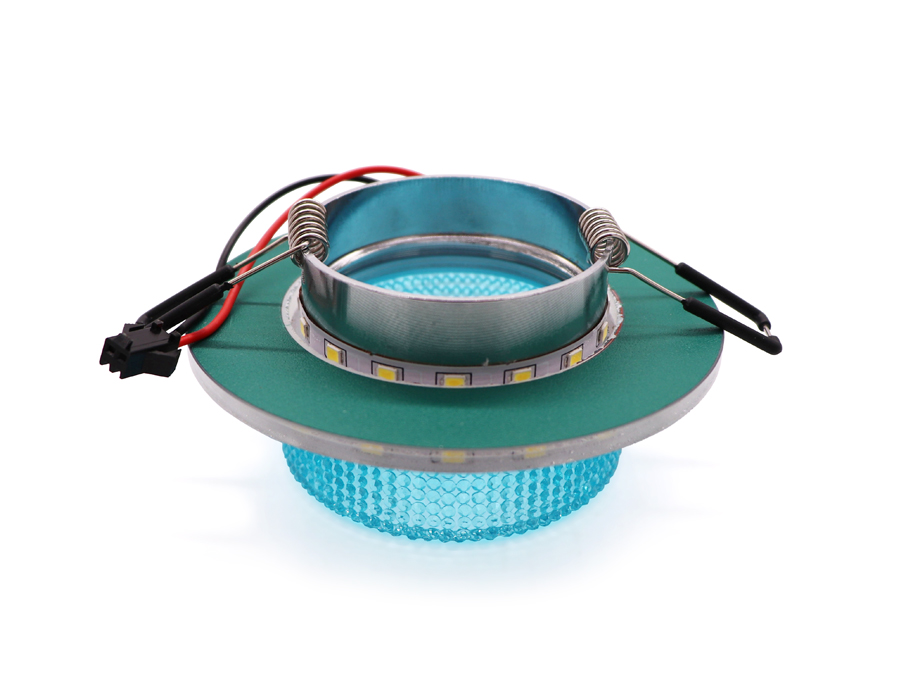 Встраиваемый зеркальный светильник MR16 с подсветкой TN351 CH/BL хром/голубой GU5.3+3W (LED COLD) D95*45