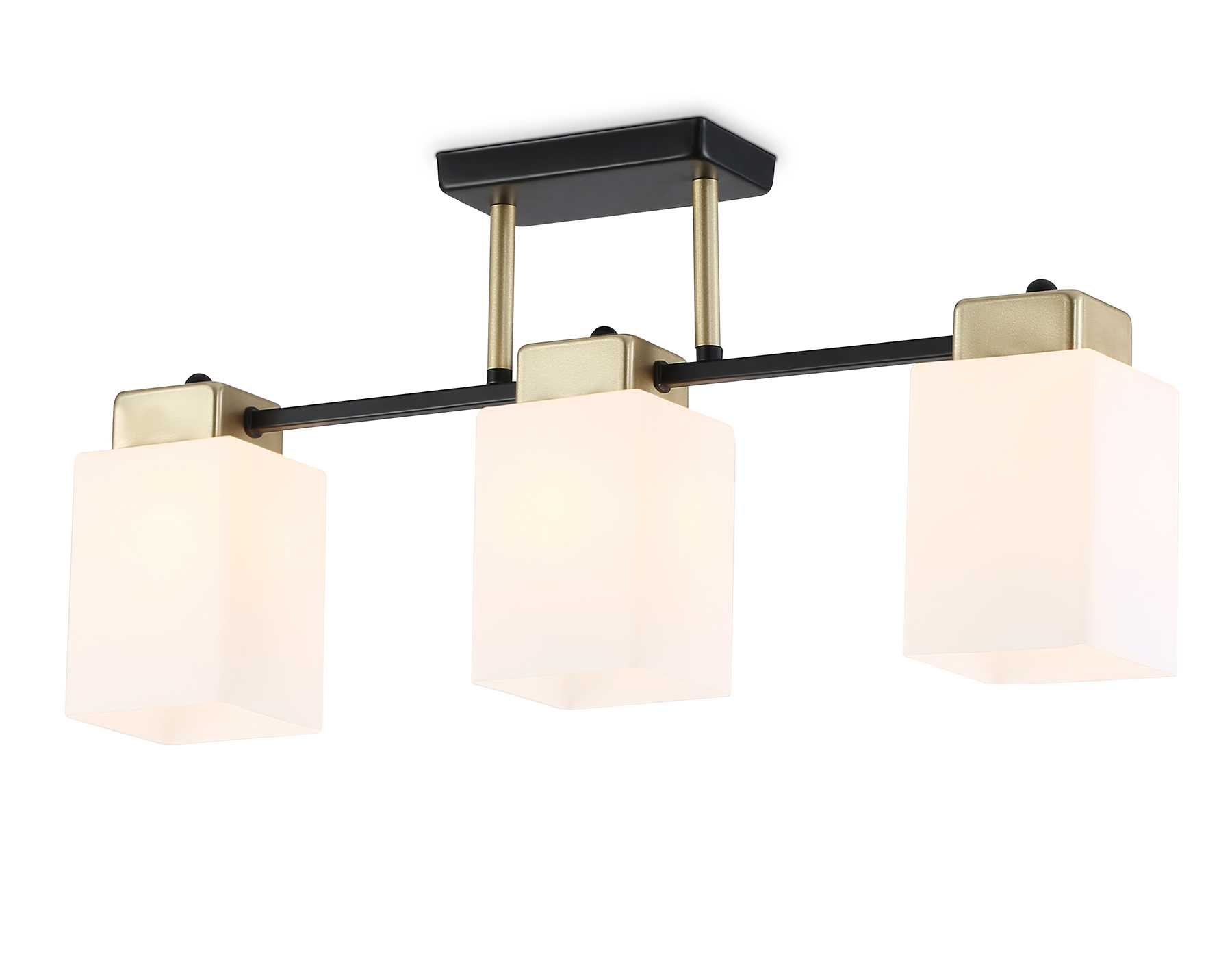 Люстра на штанге со стеклянными плафонами TR303046/3 BK/GD черный/золото E27/3 max 60W 540*100*270