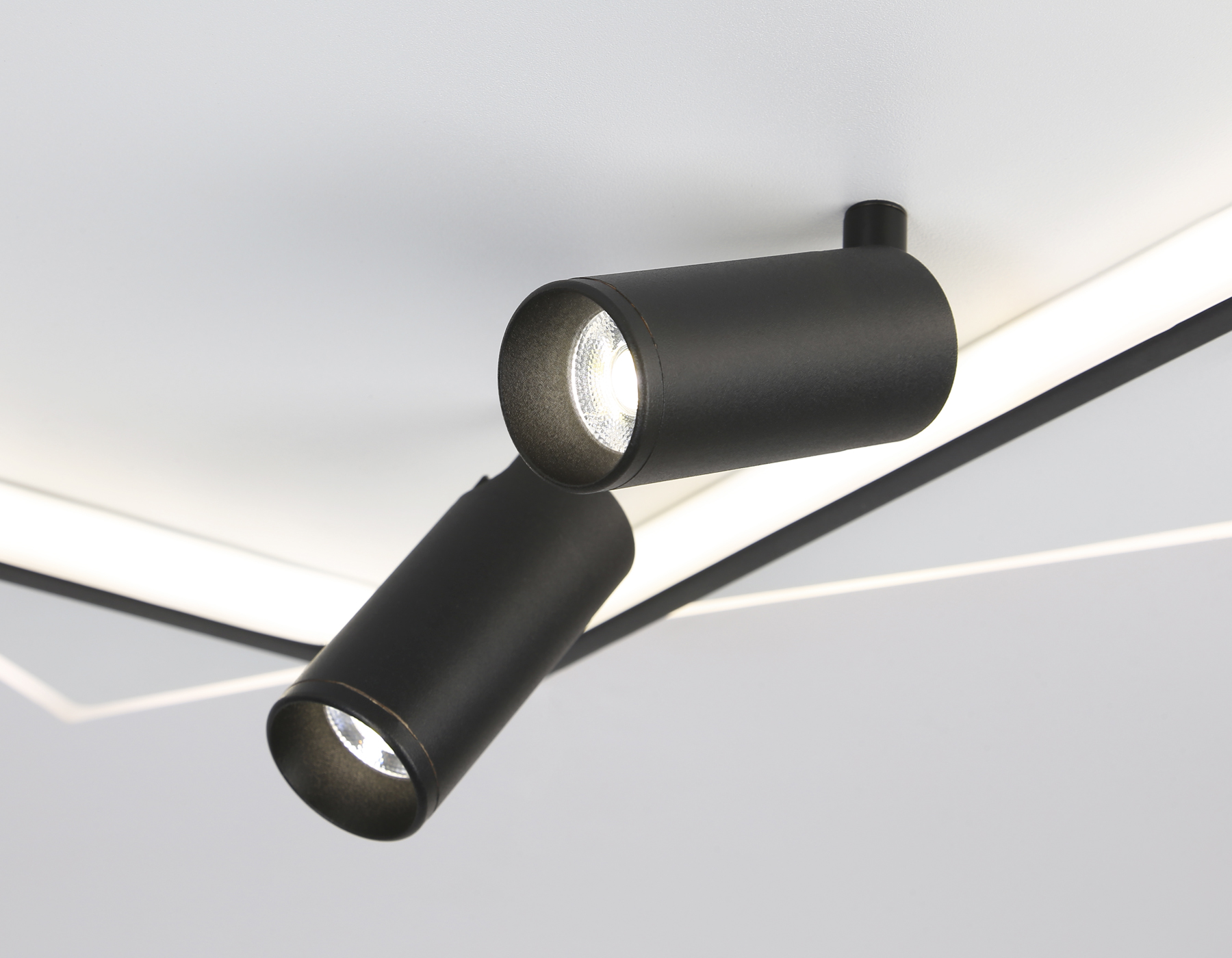 Настенно-потолочный светодиодный светильник с пультом FL5138/2+2 WH/BK белый/черный 77W 3000K/4200K/6400K+4200K 505*493*130 (ПДУ ИК)