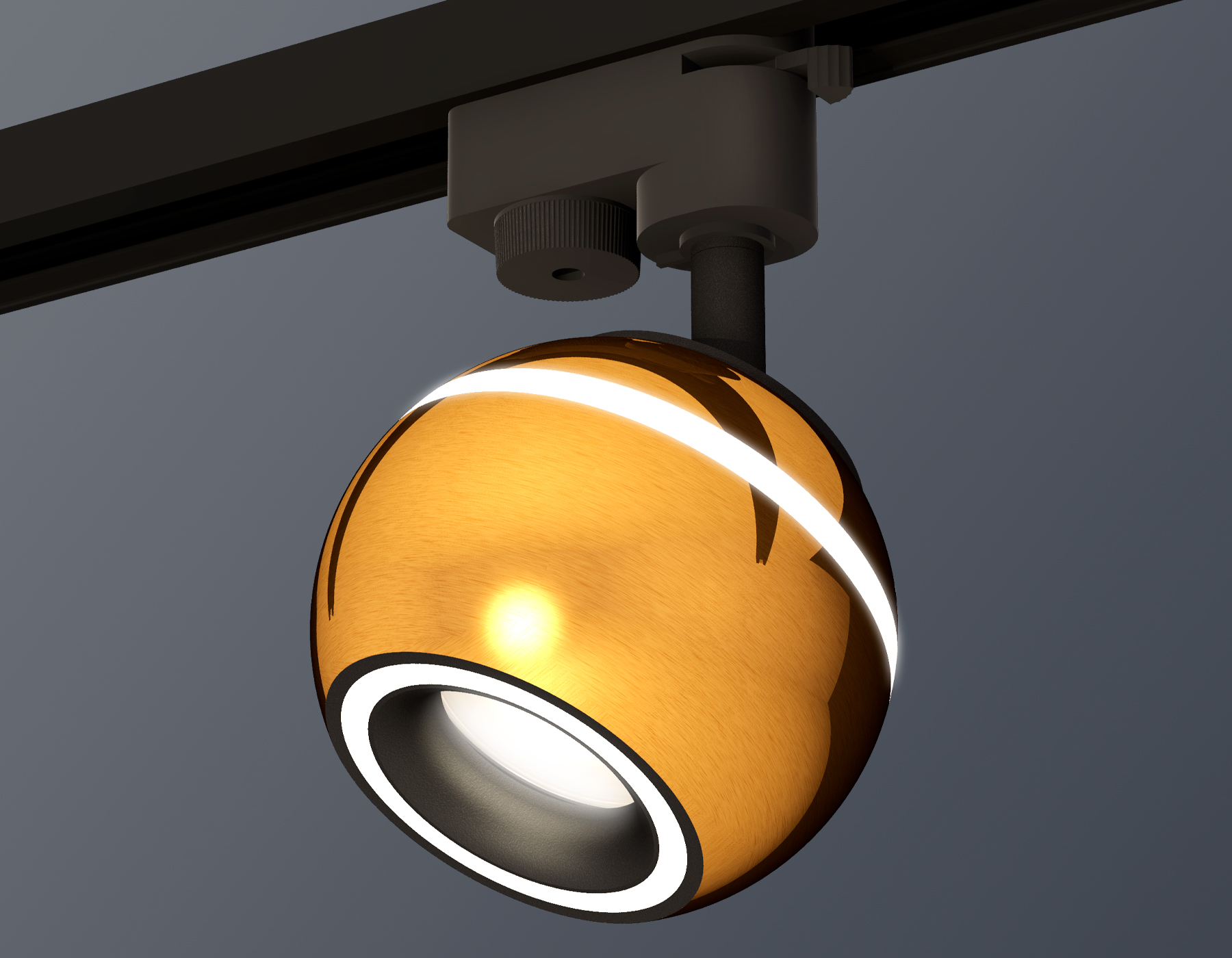 Комплект трекового однофазного светильника с подсветкой XT1105005 PYG/SBK/FR золото желтое полированное/черный песок/белый матовый MR16 GU5.3 LED 3W 4200K