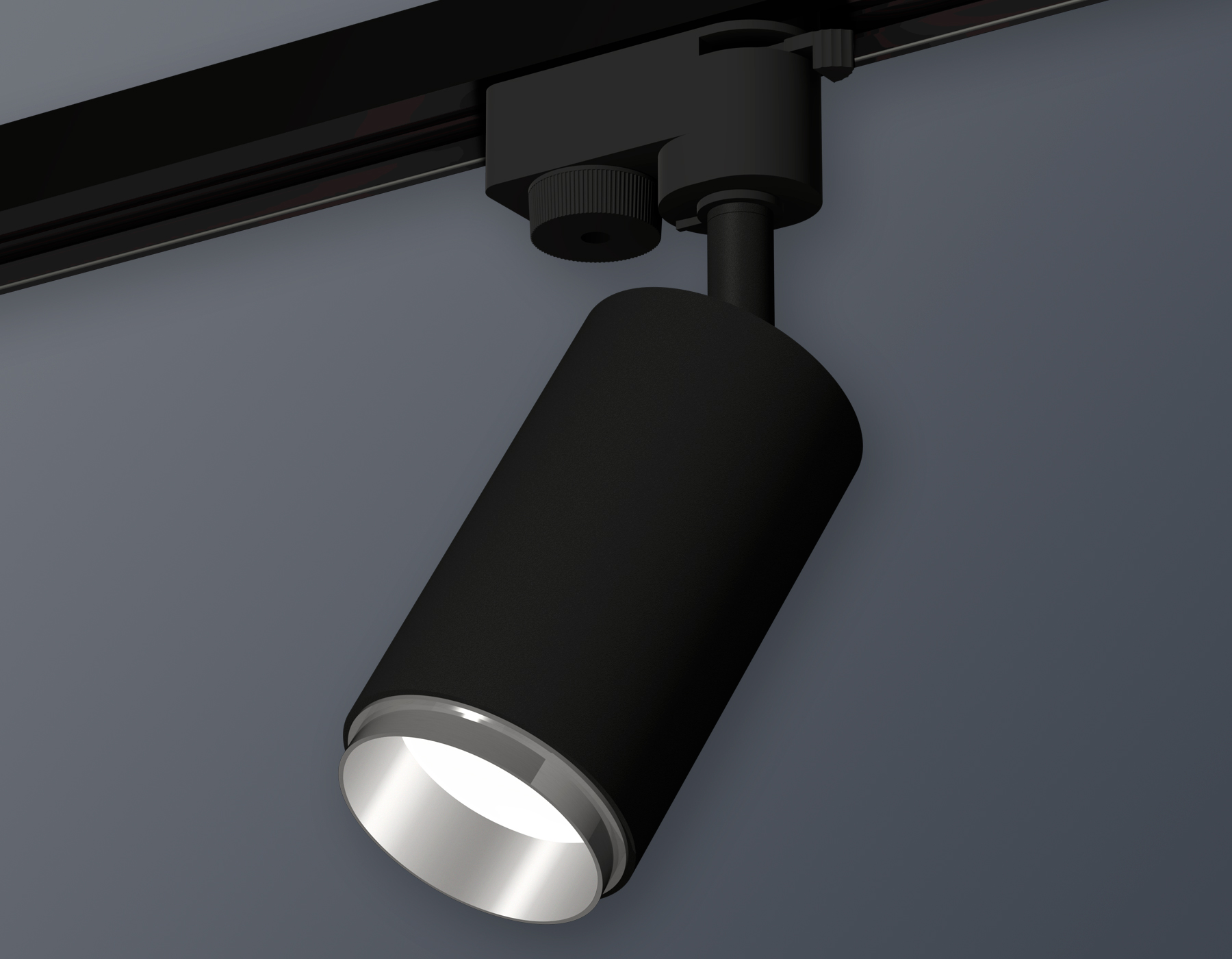 Комплект трекового однофазного светильника XT6323042 SBK/PSL черный песок/серебро полированное MR16 GU5.3 (A2521, C6323, N6122)